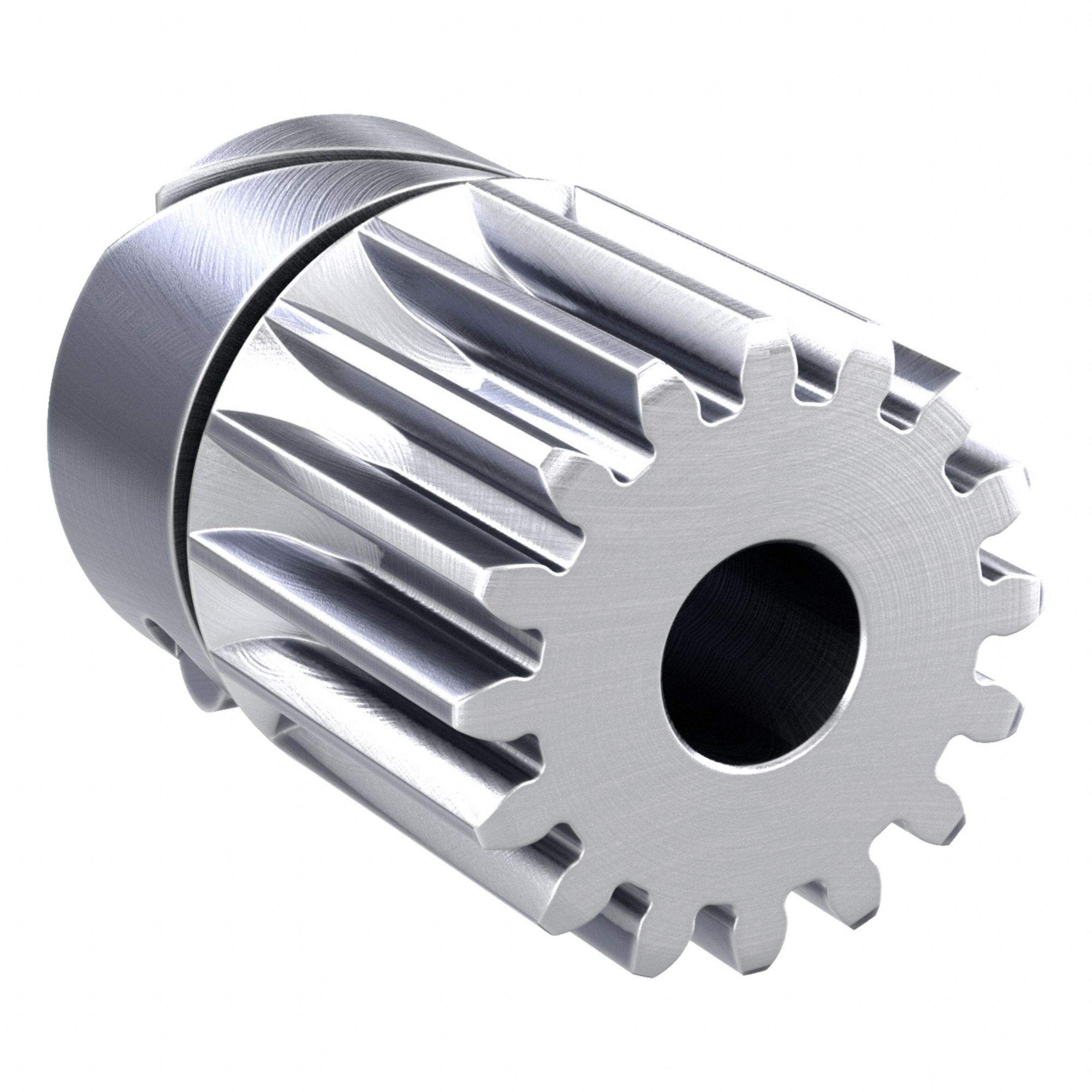 F-Loc Spur Gear: Module m 1, 16 Teeth, 6 mm Bore Dia, Stainless Steel, 20° Pressure Angle