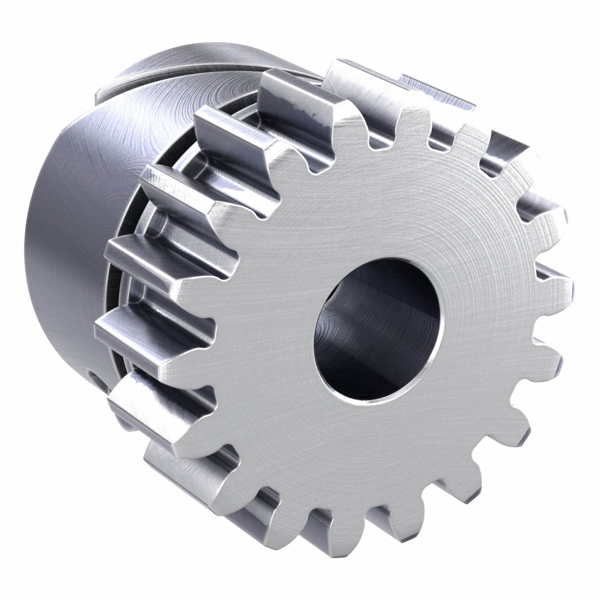 F-Loc Spur Gear: Module m 1, 18 Teeth, 6 mm Bore Dia, Stainless Steel, 20° Pressure Angle