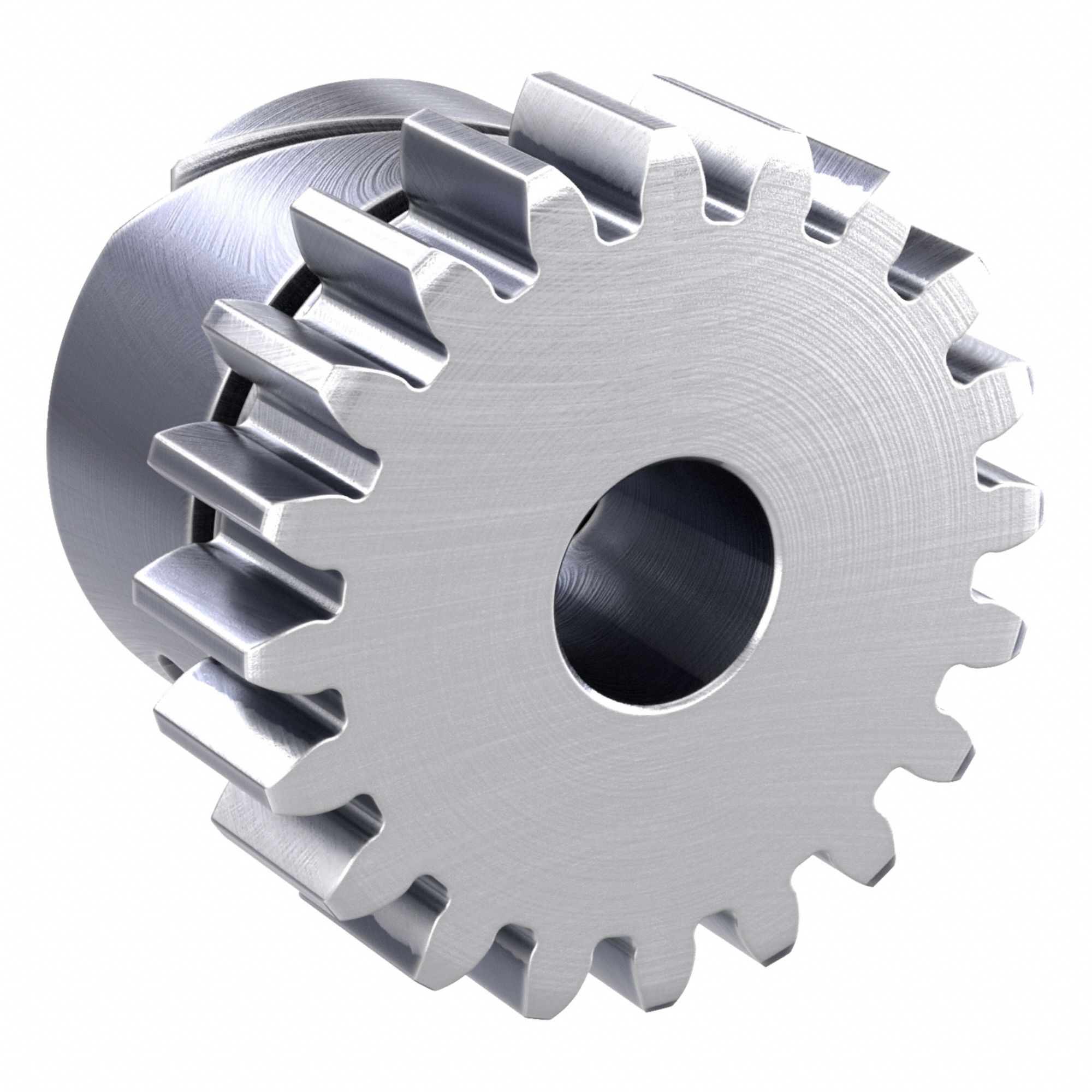 F-Loc Spur Gear: Module m 1, 20 Teeth, 6 mm Bore Dia, Stainless Steel, 20° Pressure Angle