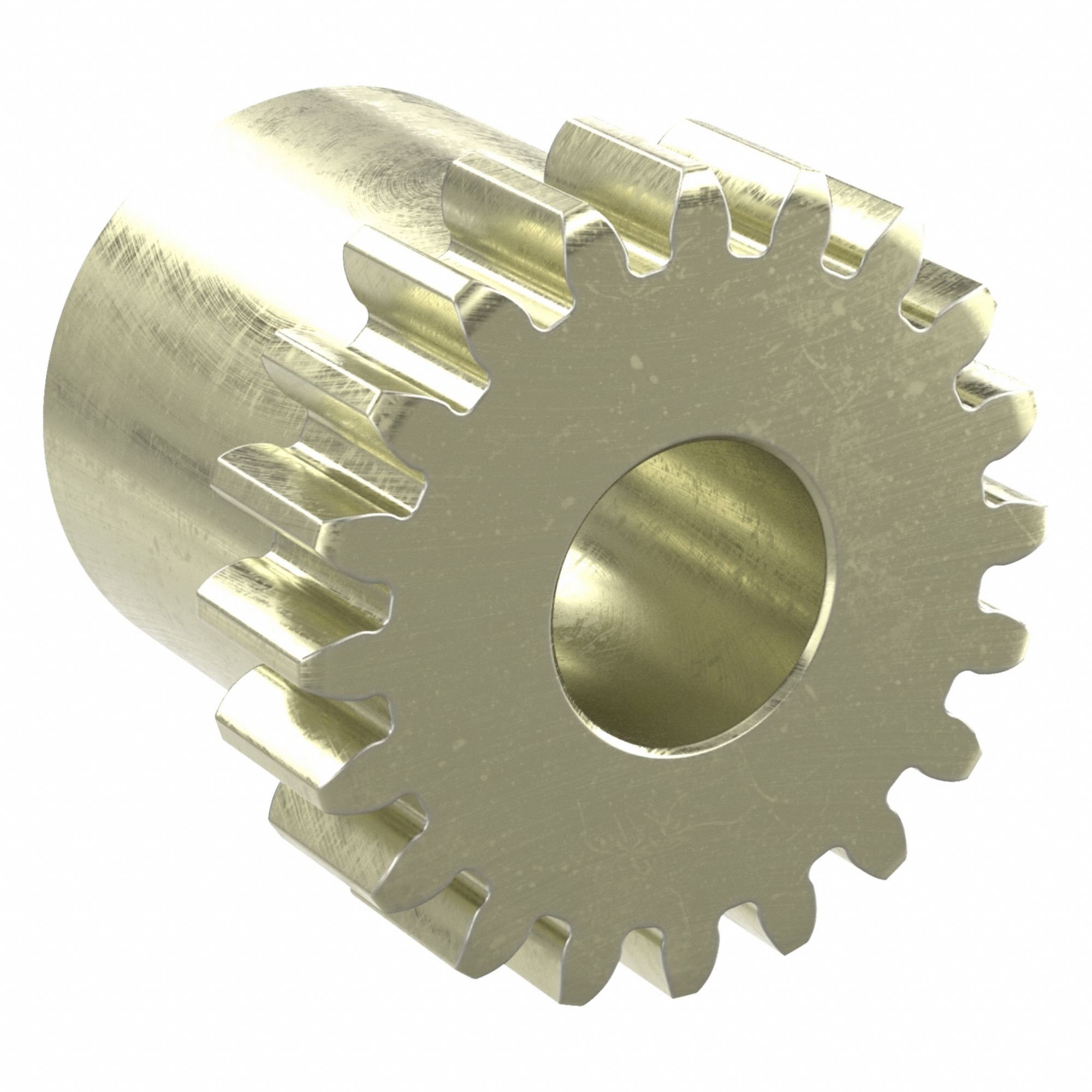 Spur Gear: Module m 0.5, 20 Teeth, 4 mm Bore Dia, Brass, 20° Pressure Angle, Plain Bore