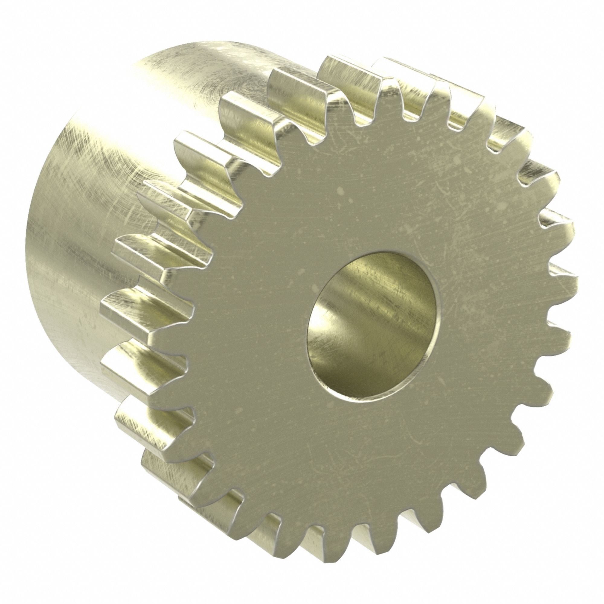 Spur Gear: Module m 0.5, 25 Teeth, 4 mm Bore Dia, Brass, 20° Pressure Angle, Plain Bore