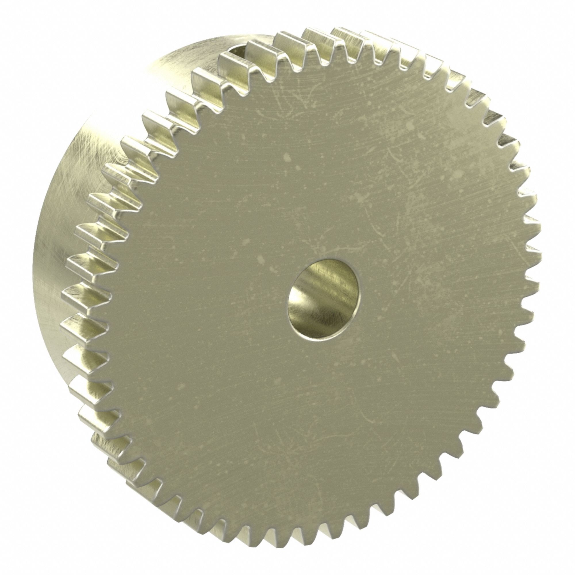 Spur Gear: Module m 0.5, 50 Teeth, 4 mm Bore Dia, Brass, 20° Pressure Angle, Finished Bore