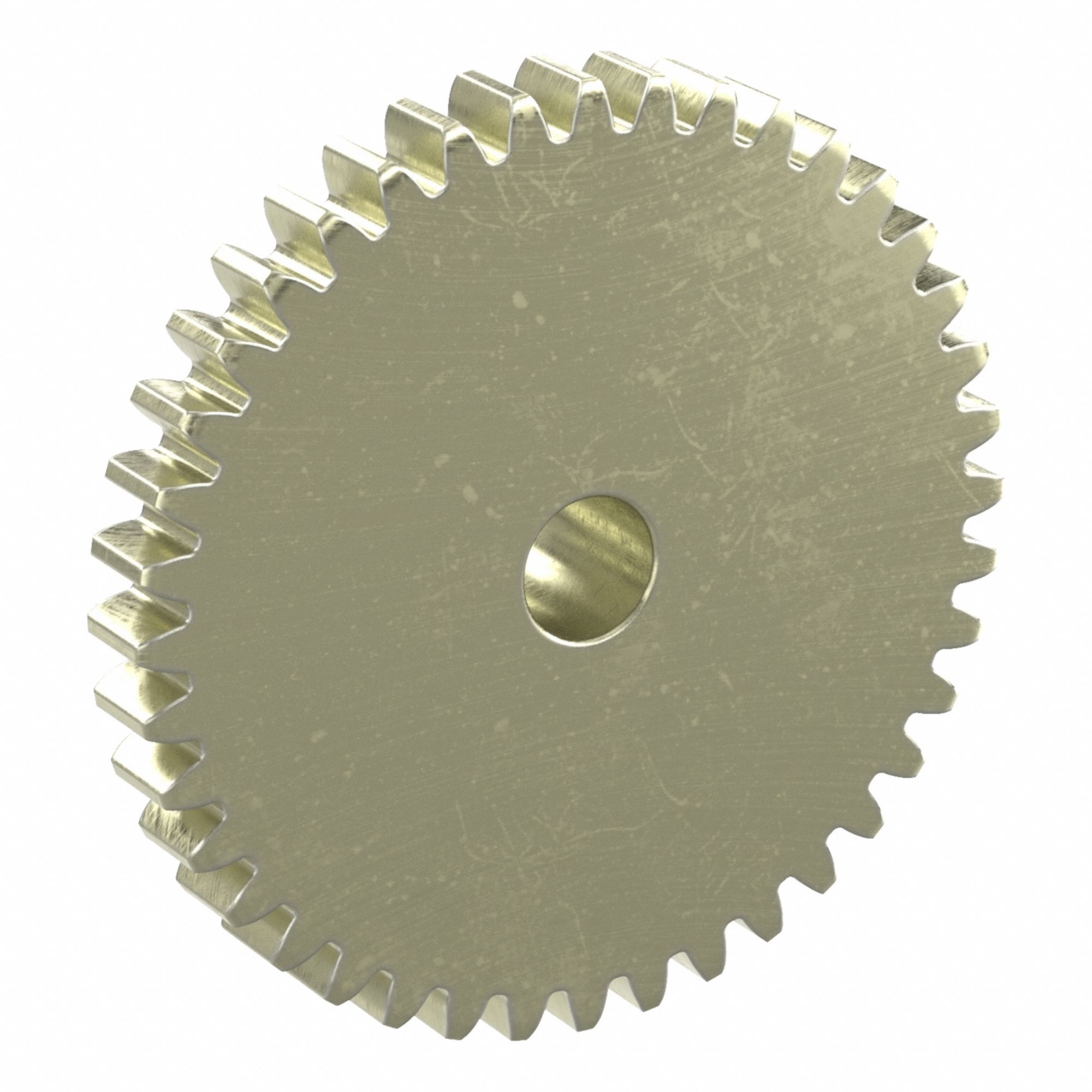 Spur Gear: Module m 0.8, 40 Teeth, 5 mm Bore Dia, Brass, 20° Pressure Angle, Plain Bore