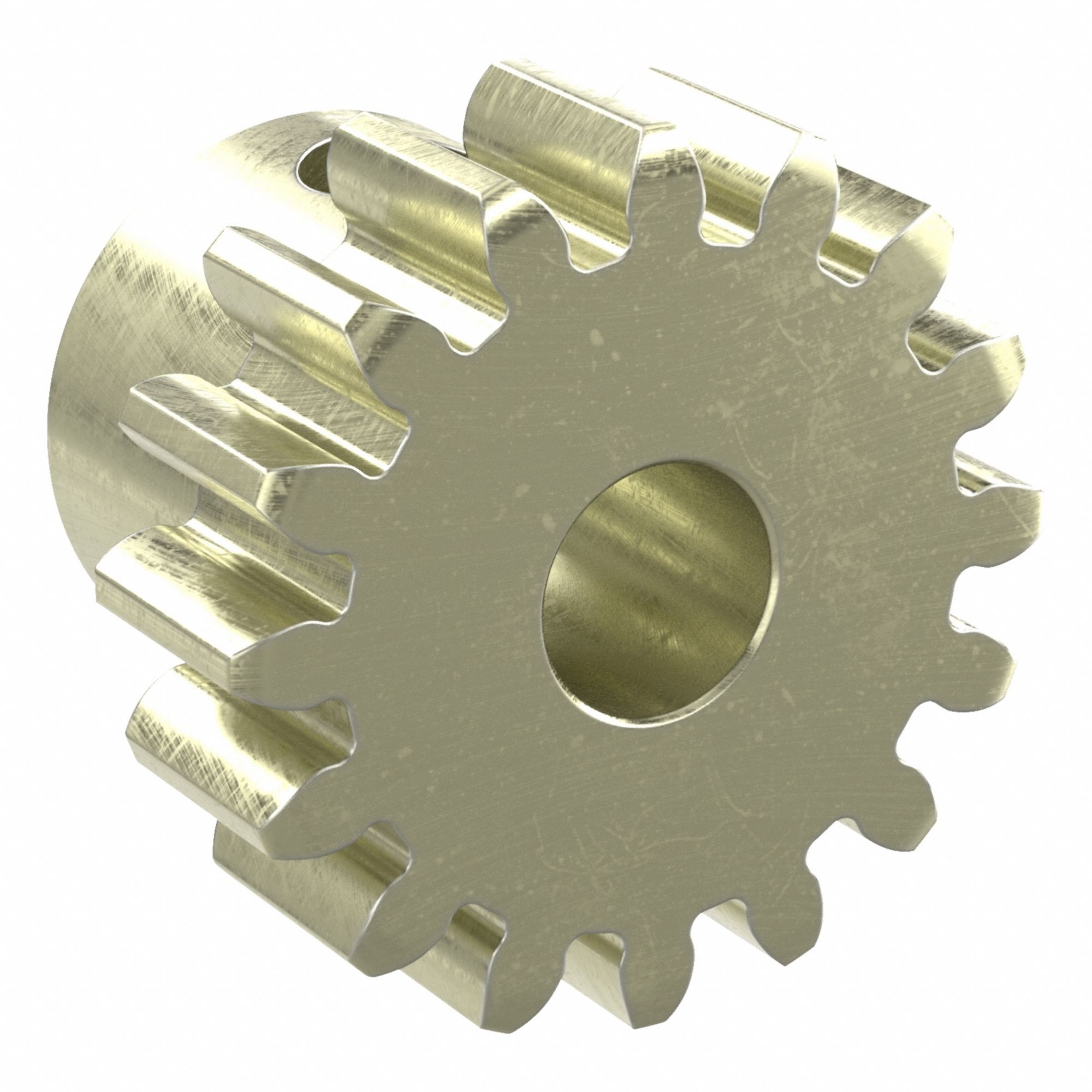 Spur Gear: Module m 1, 16 Teeth, 5 mm Bore Dia, Brass, 20° Pressure Angle, Finished Bore