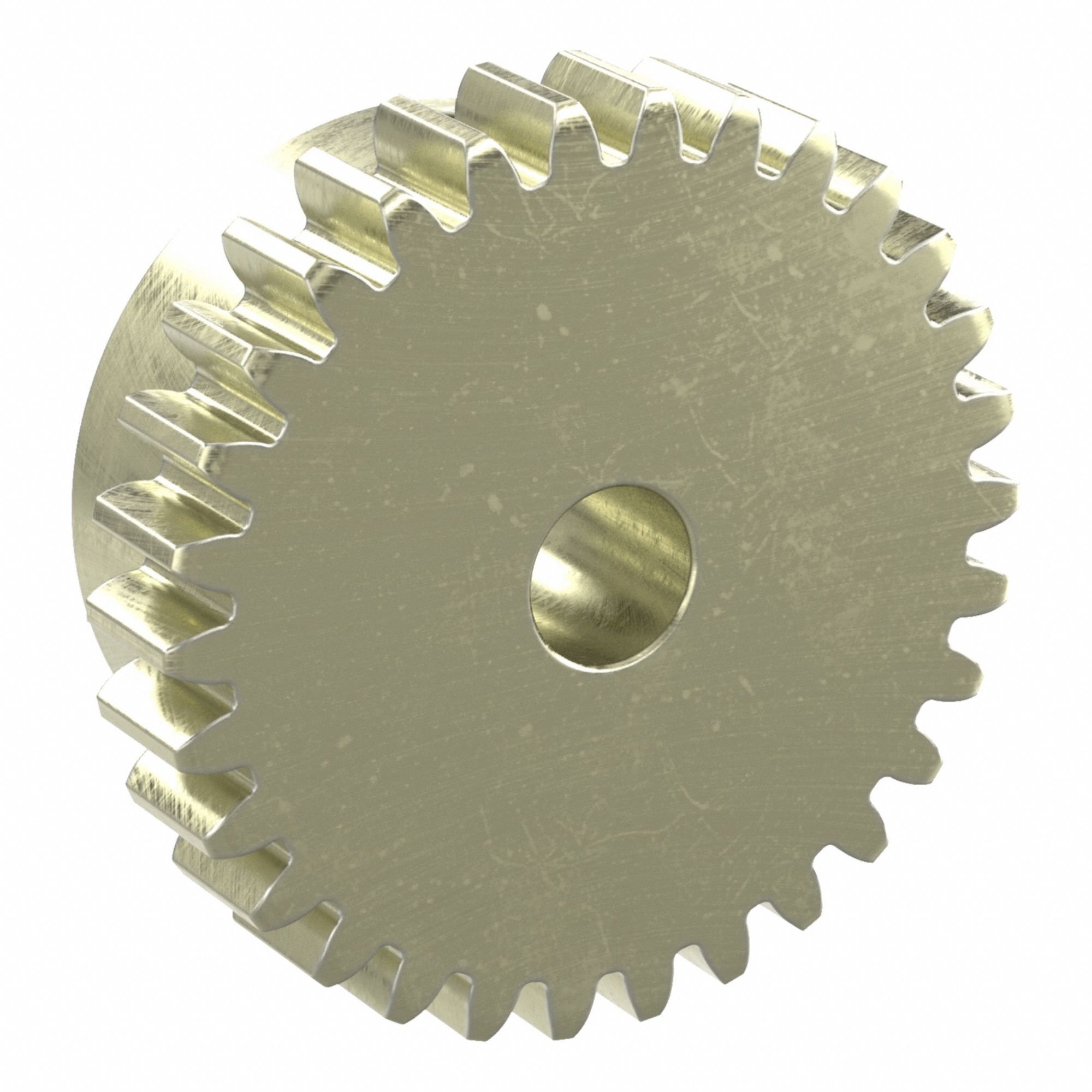 Spur Gear: Module m 1, 30 Teeth, 6 mm Bore Dia, Brass, 20° Pressure Angle, Finished Bore
