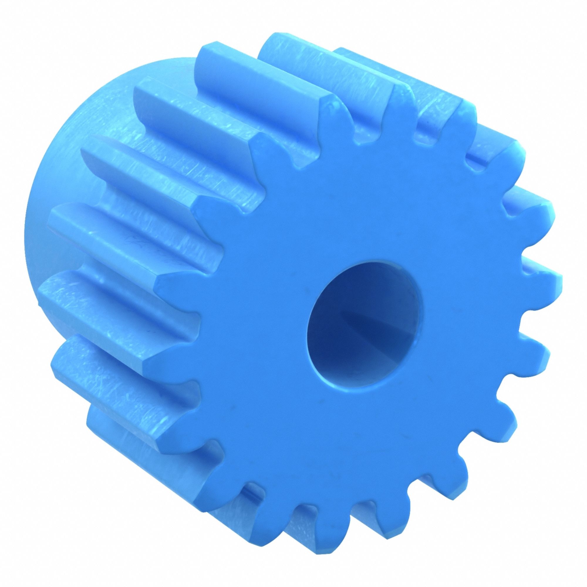Machined Spur Gear: Module m 1.5, 18 Teeth, 8 mm Bore Dia, Nylon, 20° Pressure Angle, Plain Bore