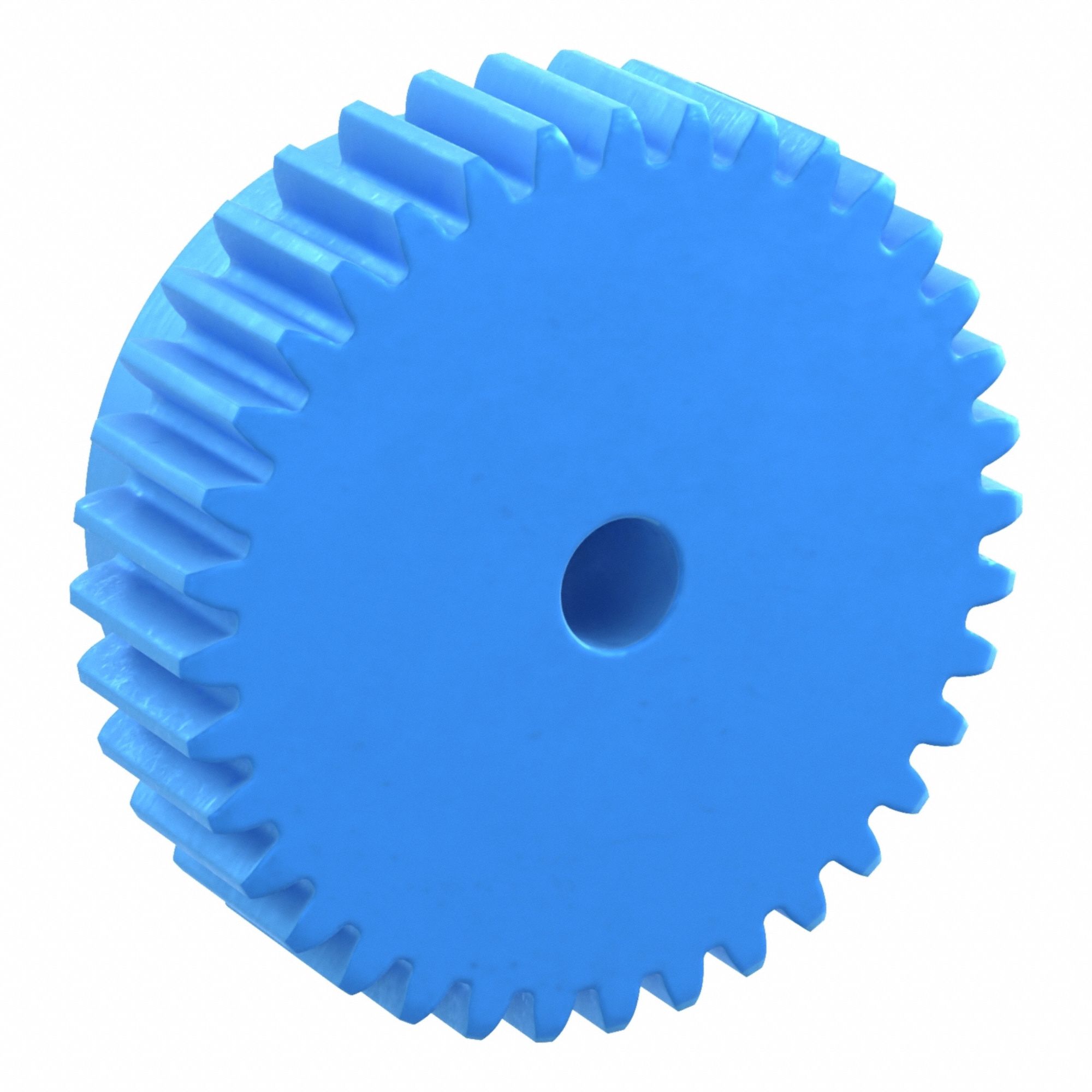 Machined Spur Gear: Module m 1.5, 36 Teeth, 8 mm Bore Dia, Nylon, 20° Pressure Angle, Plain Bore