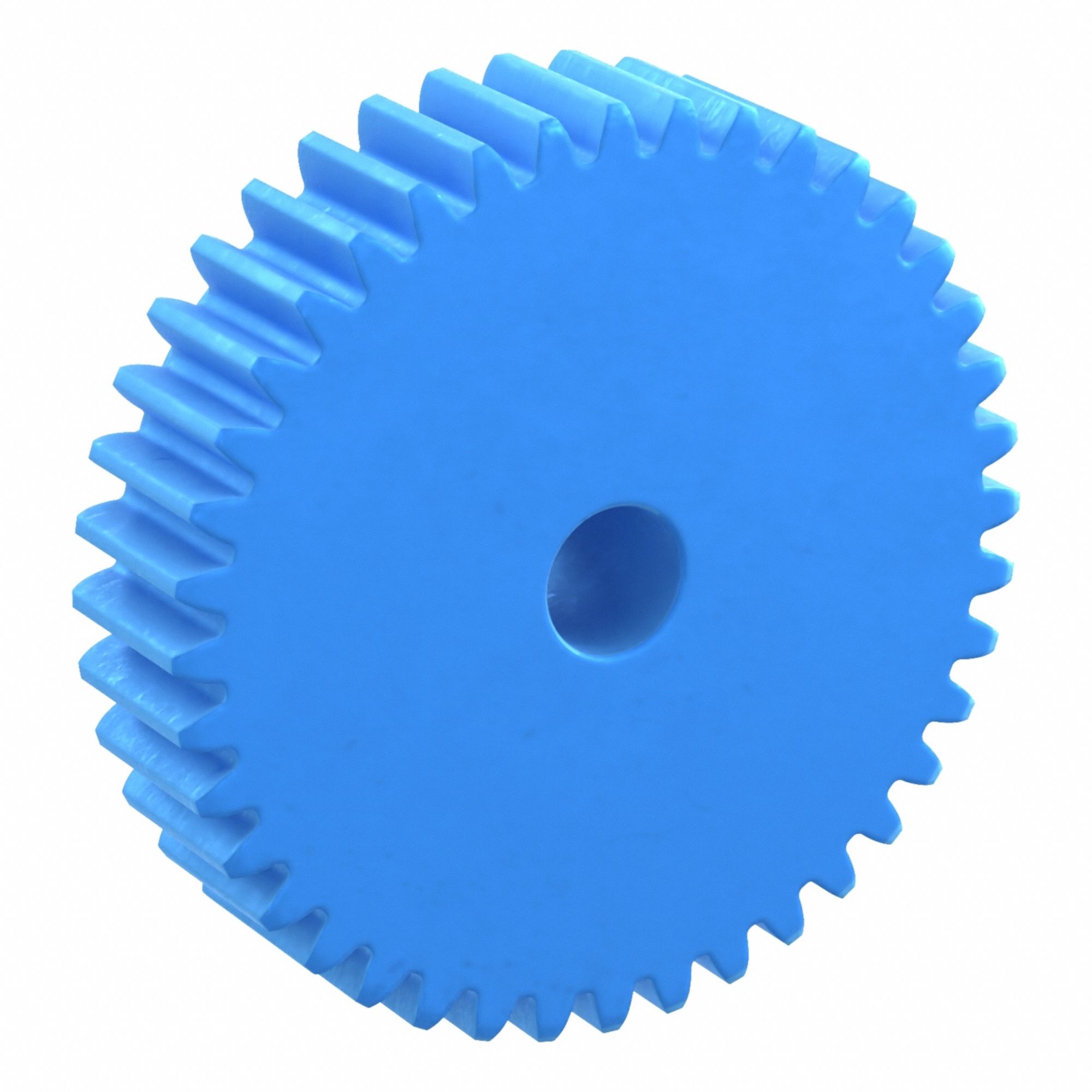 Machined Spur Gear: Module m 1.5, 40 Teeth, 10 mm Bore Dia, Nylon, 20° Pressure Angle, Plain Bore