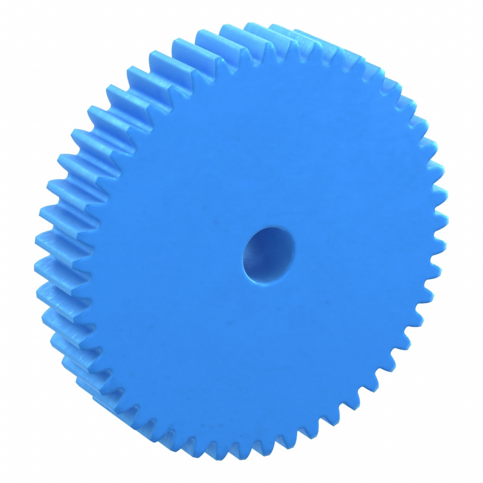 Machined Spur Gear: Module m 1.5, 48 Teeth, 10 mm Bore Dia, Nylon, 20° Pressure Angle, Plain Bore