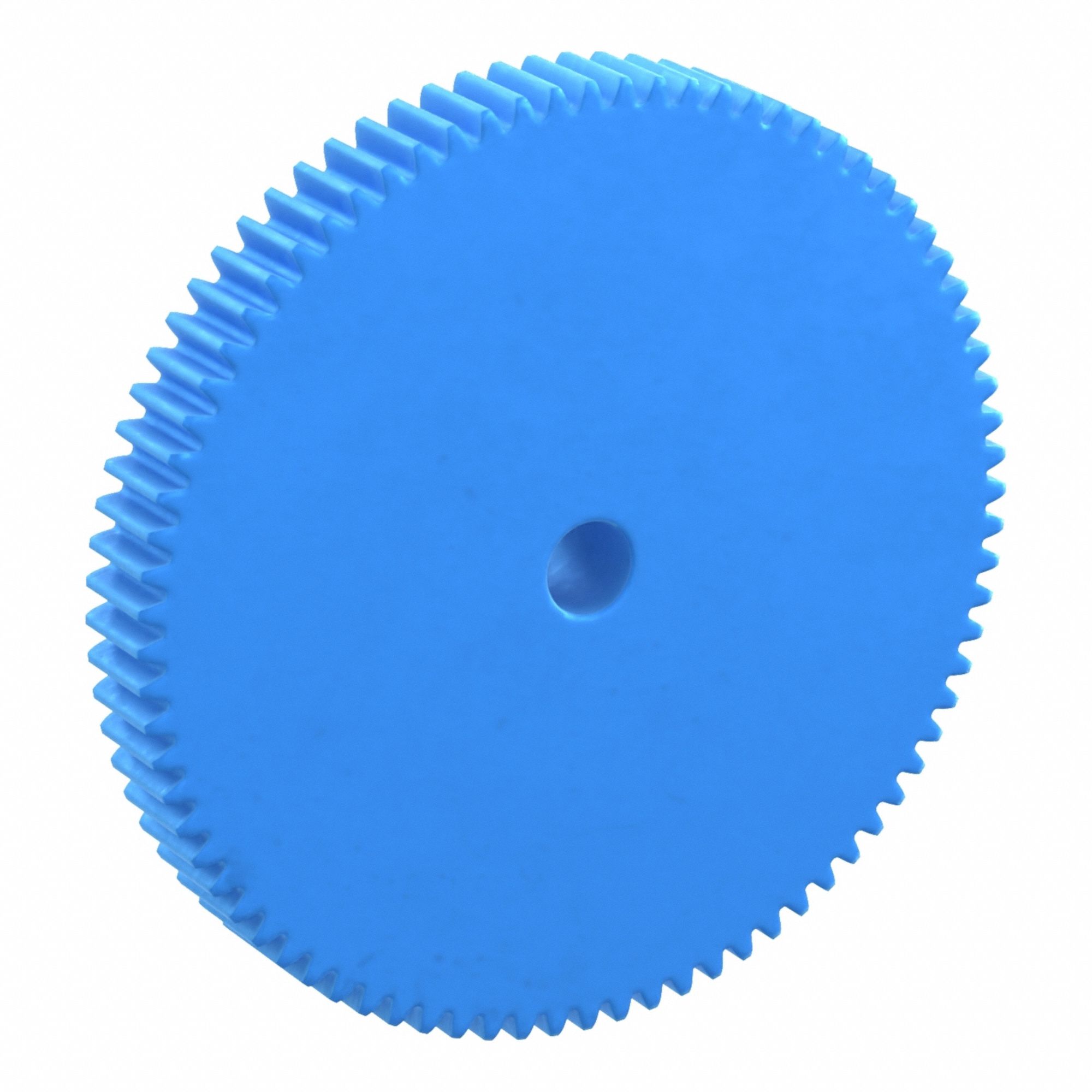 Machined Spur Gear: Module m 1.5, 80 Teeth, 12 mm Bore Dia, Nylon, 20° Pressure Angle, Plain Bore