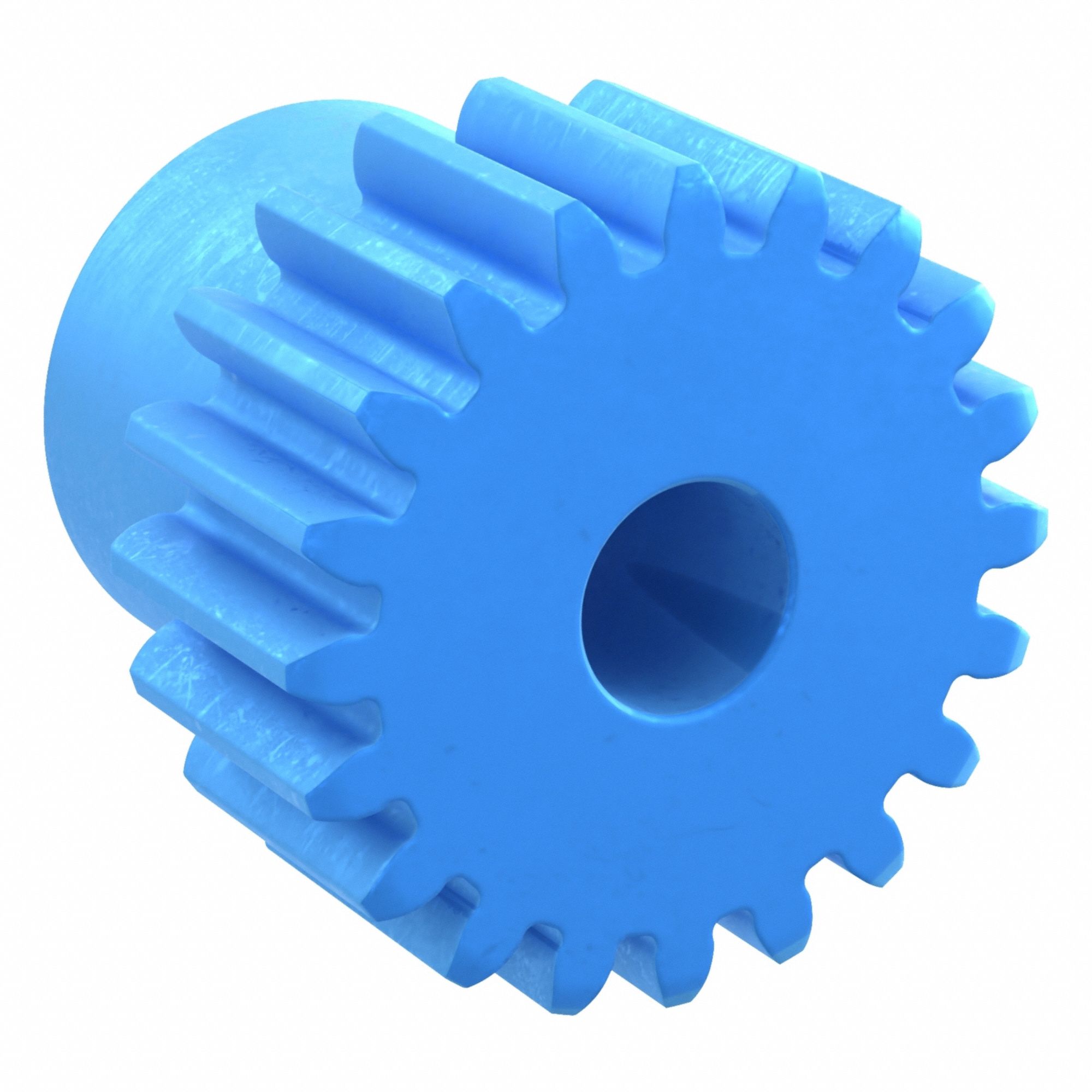 Machined Spur Gear: Module m 1, 20 Teeth, 6 mm Bore Dia, Nylon, 20° Pressure Angle, Plain Bore