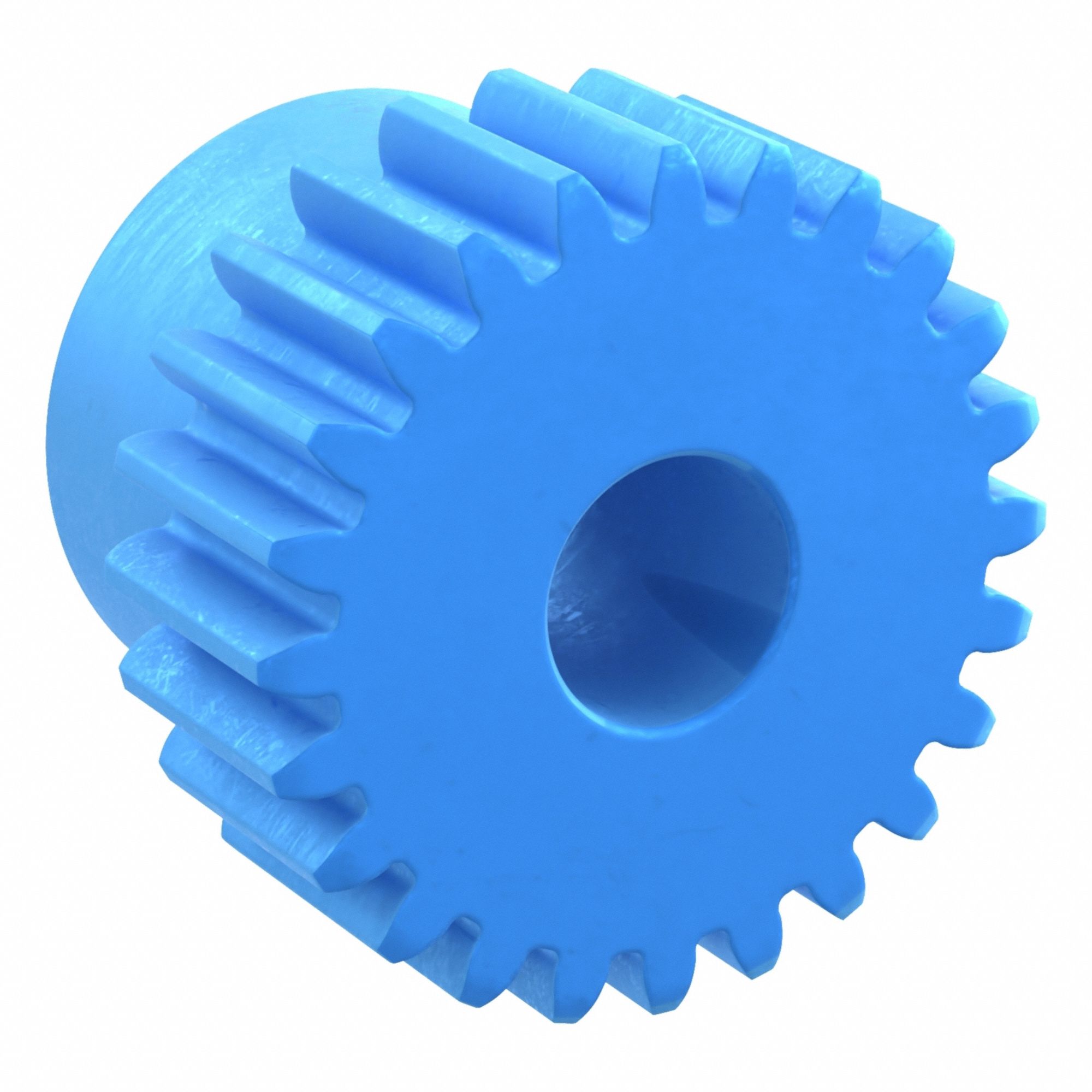 Machined Spur Gear: Module m 1, 24 Teeth, 8 mm Bore Dia, Nylon, 20° Pressure Angle, Plain Bore