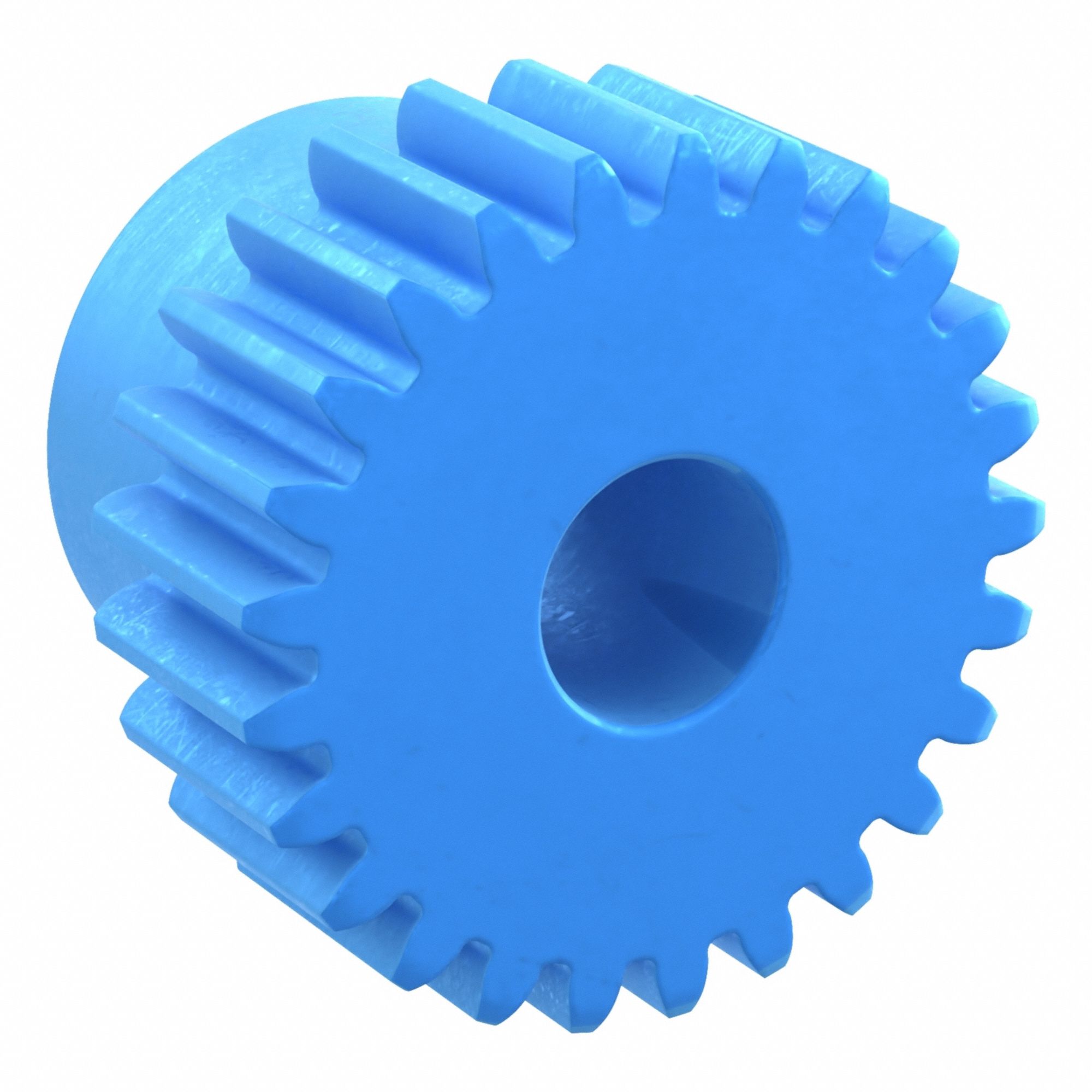 Machined Spur Gear: Module m 1, 25 Teeth, 8 mm Bore Dia, Nylon, 20° Pressure Angle, Plain Bore