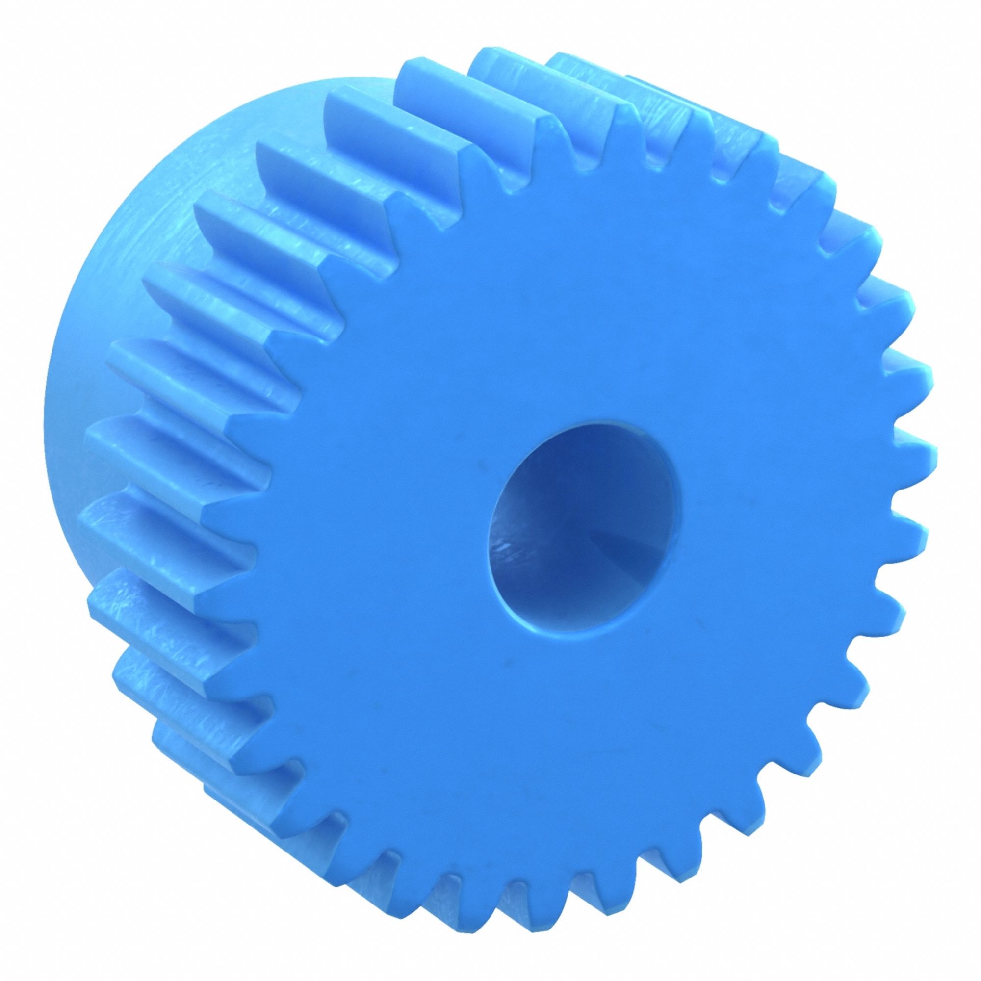 Machined Spur Gear: Module m 1, 30 Teeth, 8 mm Bore Dia, Nylon, 20° Pressure Angle, Plain Bore