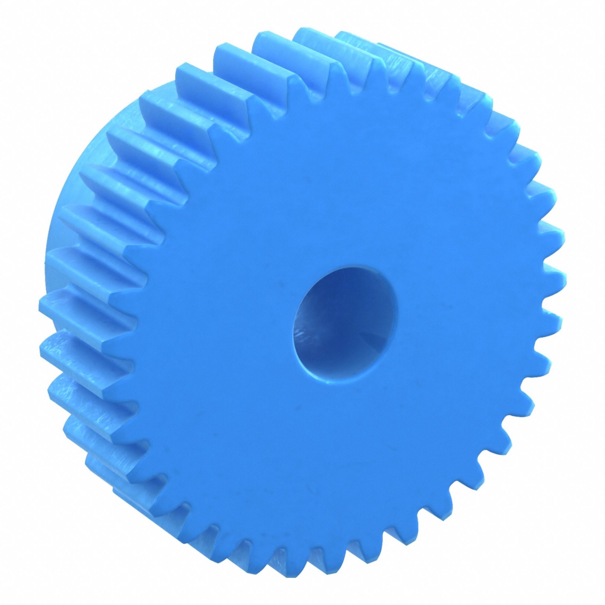 Machined Spur Gear: Module m 1, 35 Teeth, 8 mm Bore Dia, Nylon, 20° Pressure Angle, Plain Bore