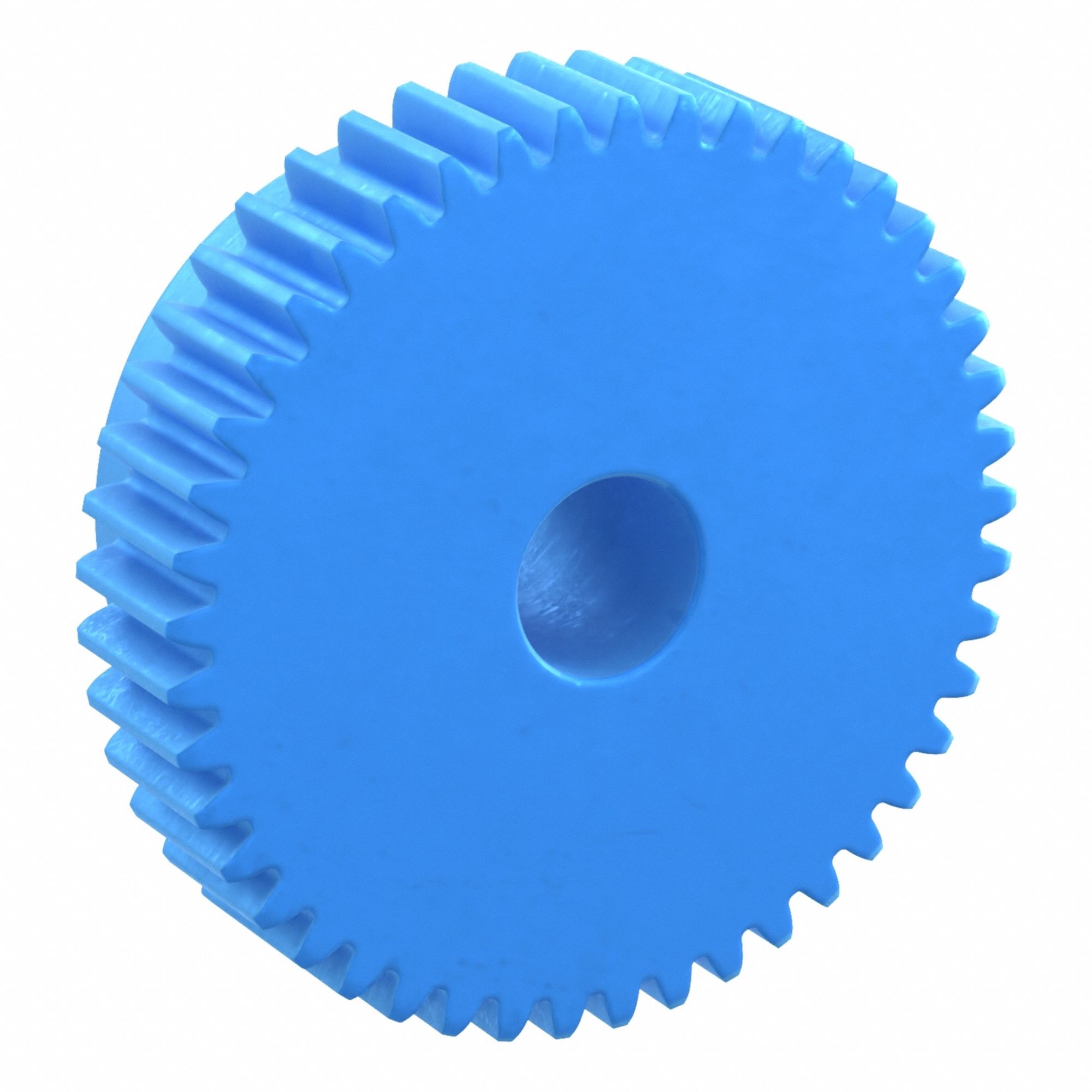Machined Spur Gear: Module m 1, 45 Teeth, 10 mm Bore Dia, Nylon, 20° Pressure Angle, Plain Bore