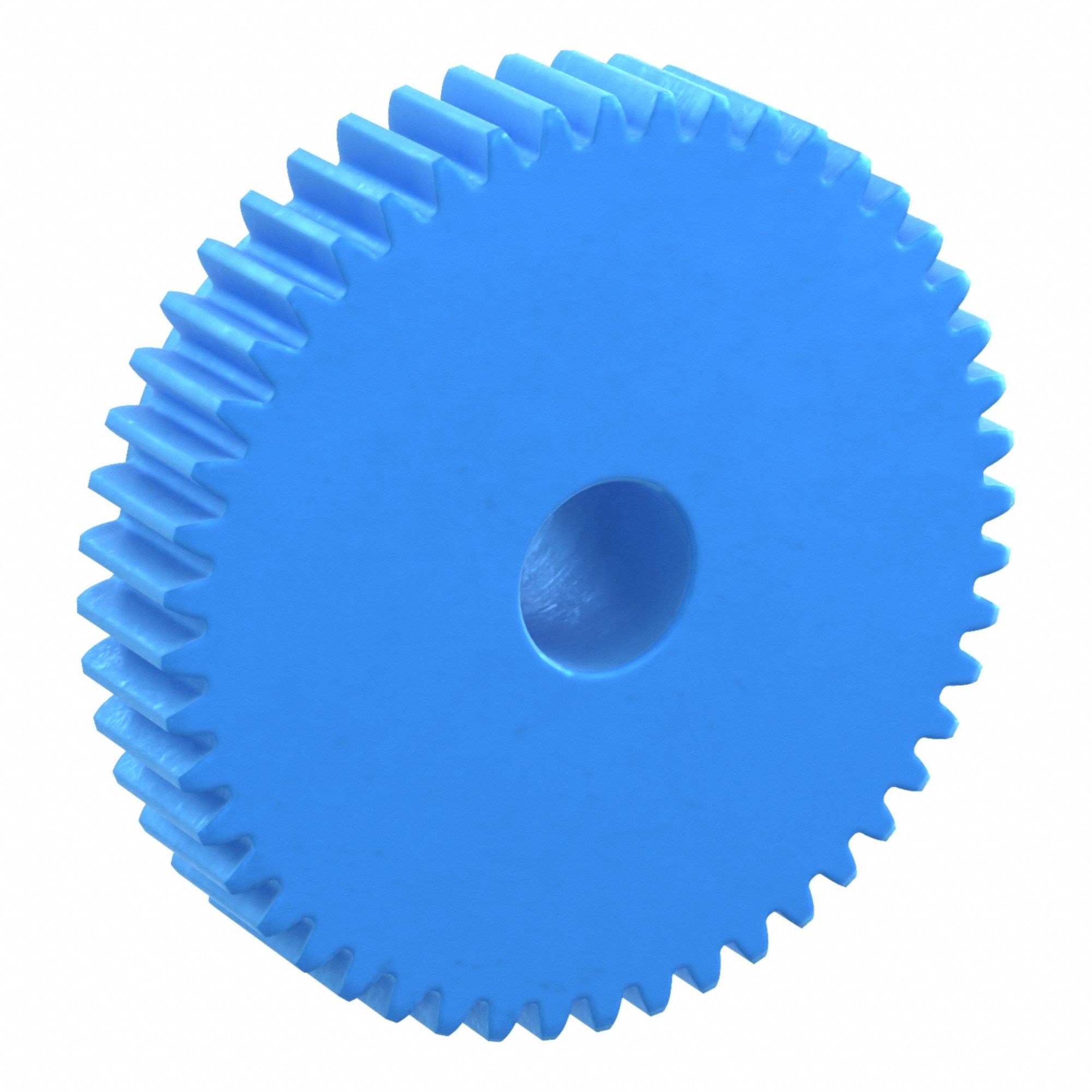 Machined Spur Gear: Module m 1, 48 Teeth, 10 mm Bore Dia, Nylon, 20° Pressure Angle, Plain Bore
