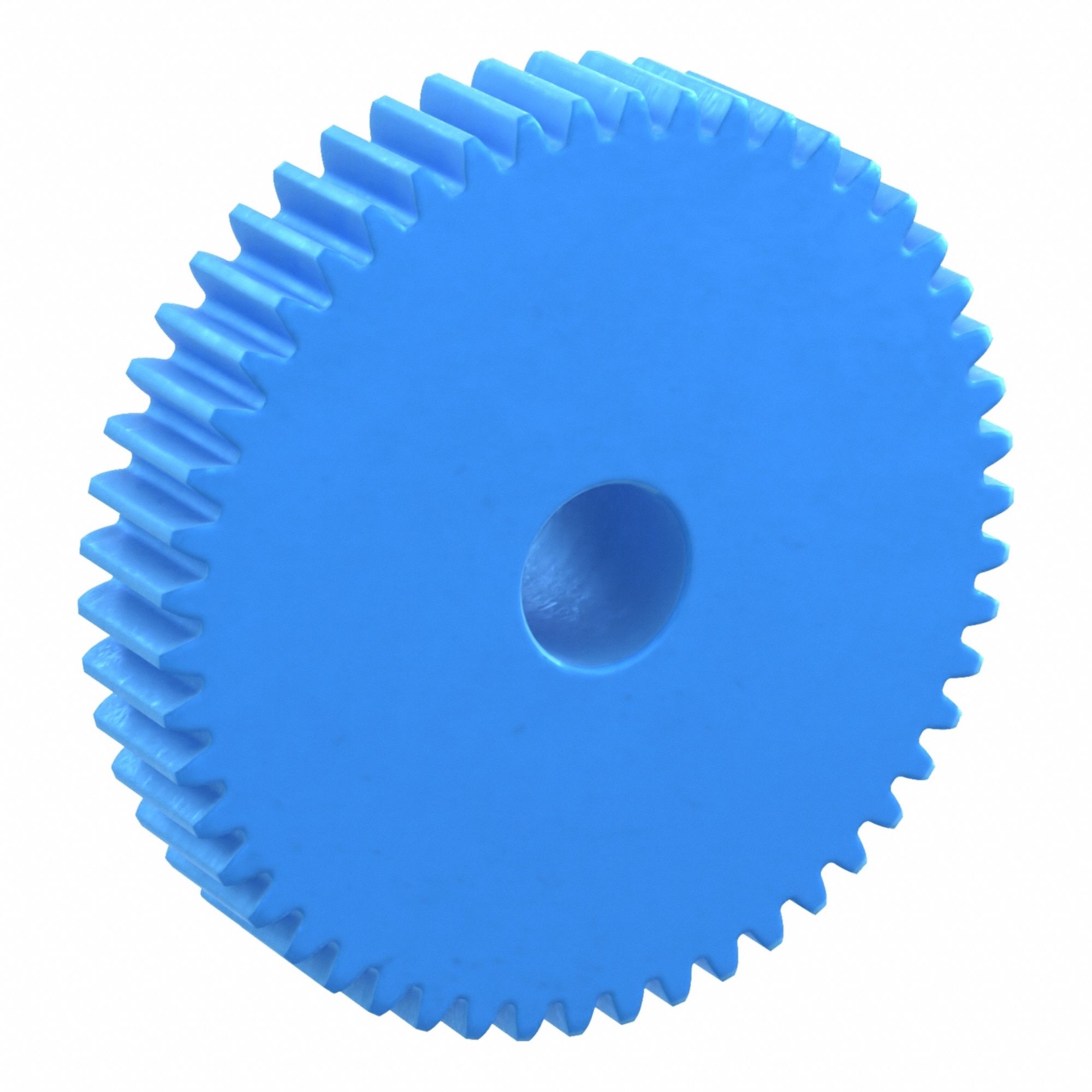Machined Spur Gear: Module m 1, 50 Teeth, 10 mm Bore Dia, Nylon, 20° Pressure Angle, Plain Bore