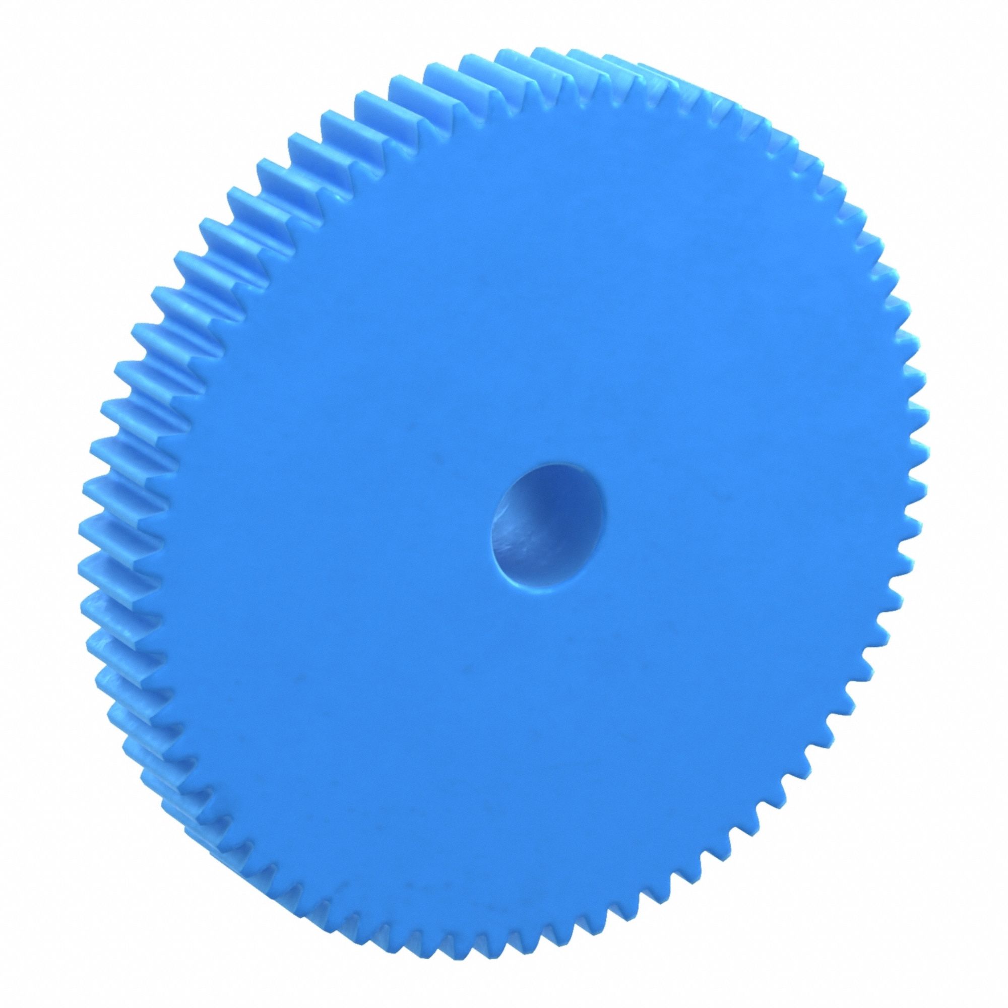 Machined Spur Gear: Module m 1, 70 Teeth, 10 mm Bore Dia, Nylon, 20° Pressure Angle, Plain Bore
