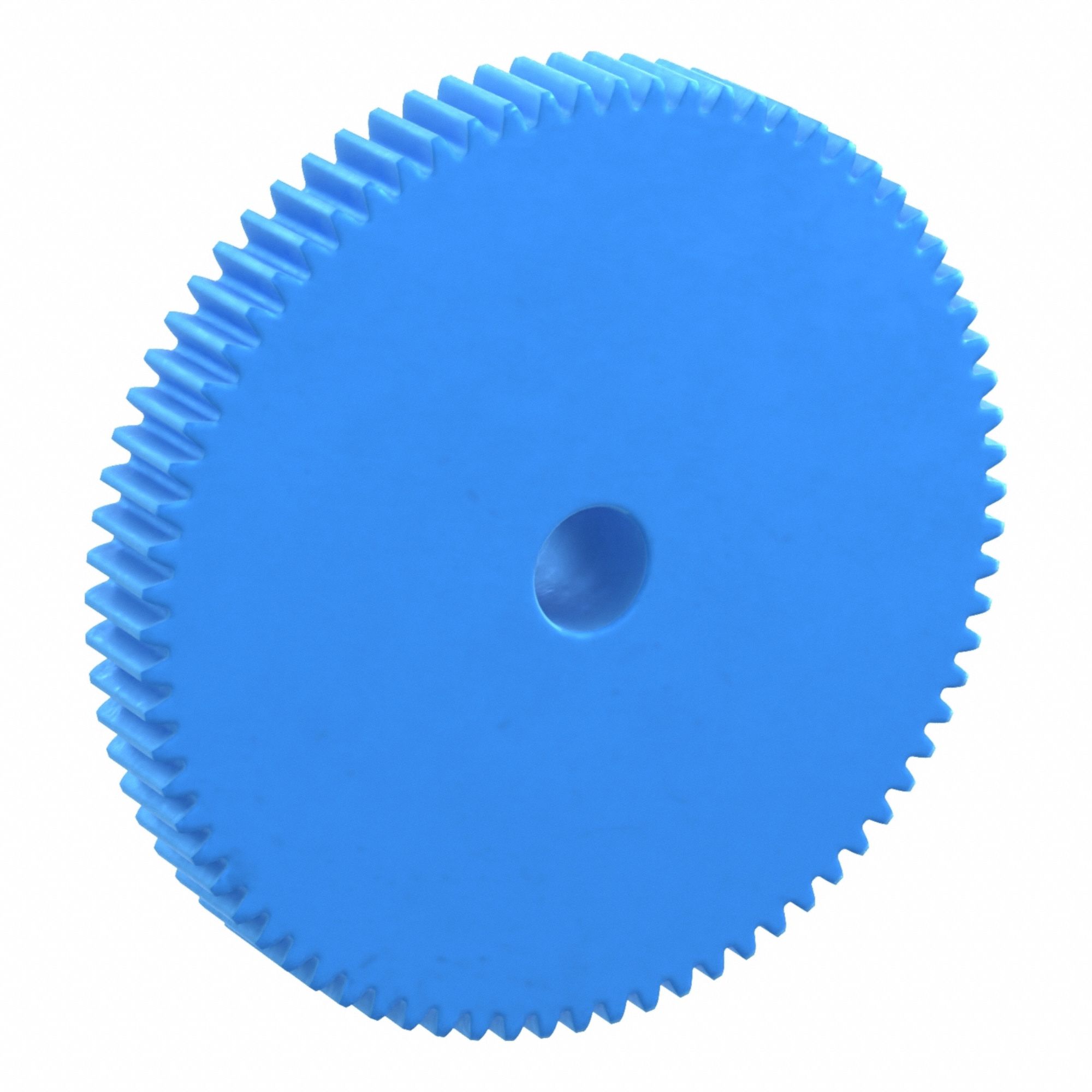 Machined Spur Gear: Module m 1, 75 Teeth, 10 mm Bore Dia, Nylon, 20° Pressure Angle, Plain Bore