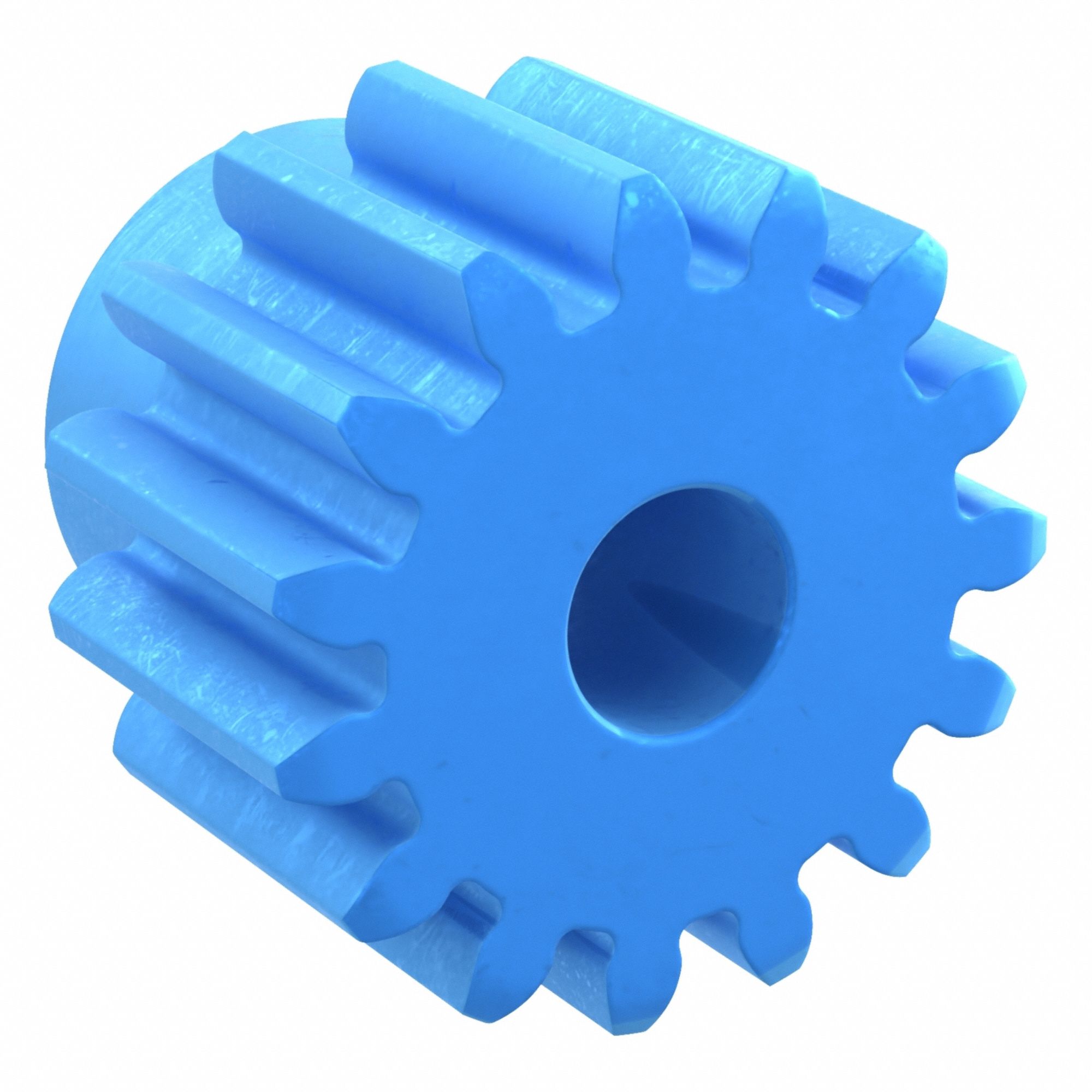 Machined Spur Gear: Module m 2.5, 15 Teeth, 12 mm Bore Dia, Nylon, 20° Pressure Angle, Plain Bore