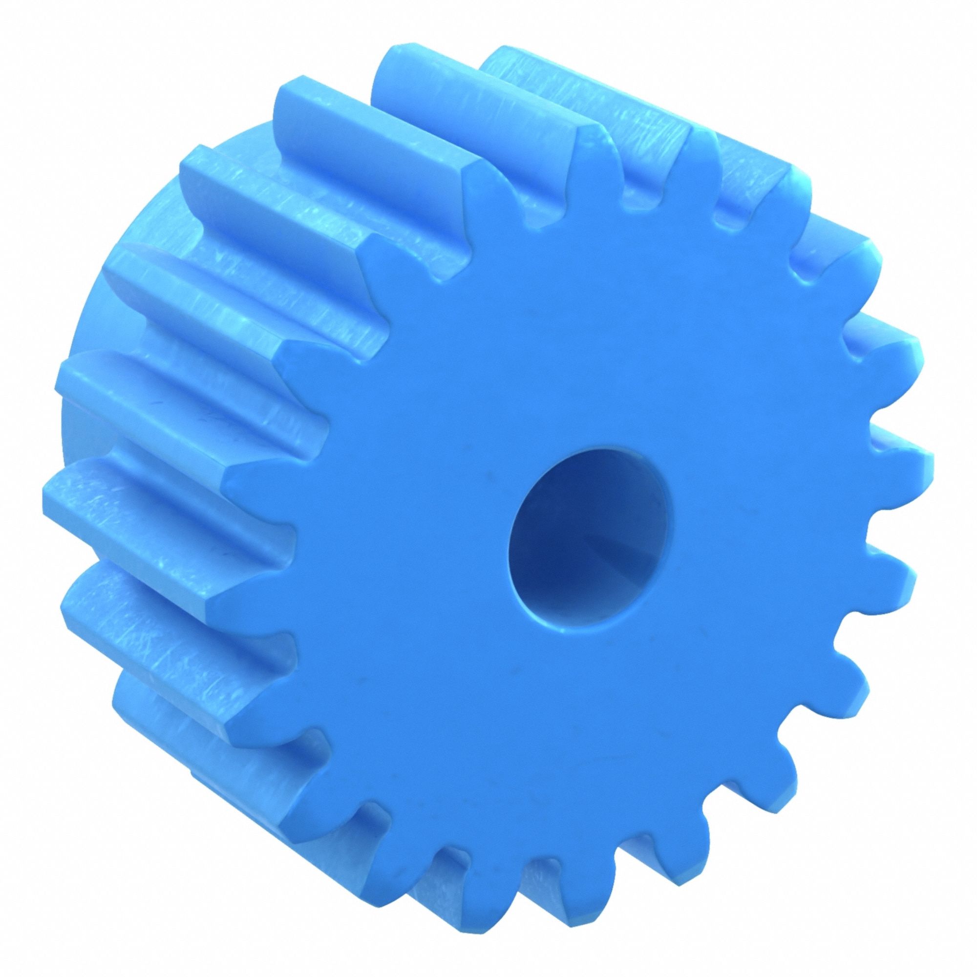 Machined Spur Gear: Module m 2.5, 20 Teeth, 12 mm Bore Dia, Nylon, 20° Pressure Angle, Plain Bore
