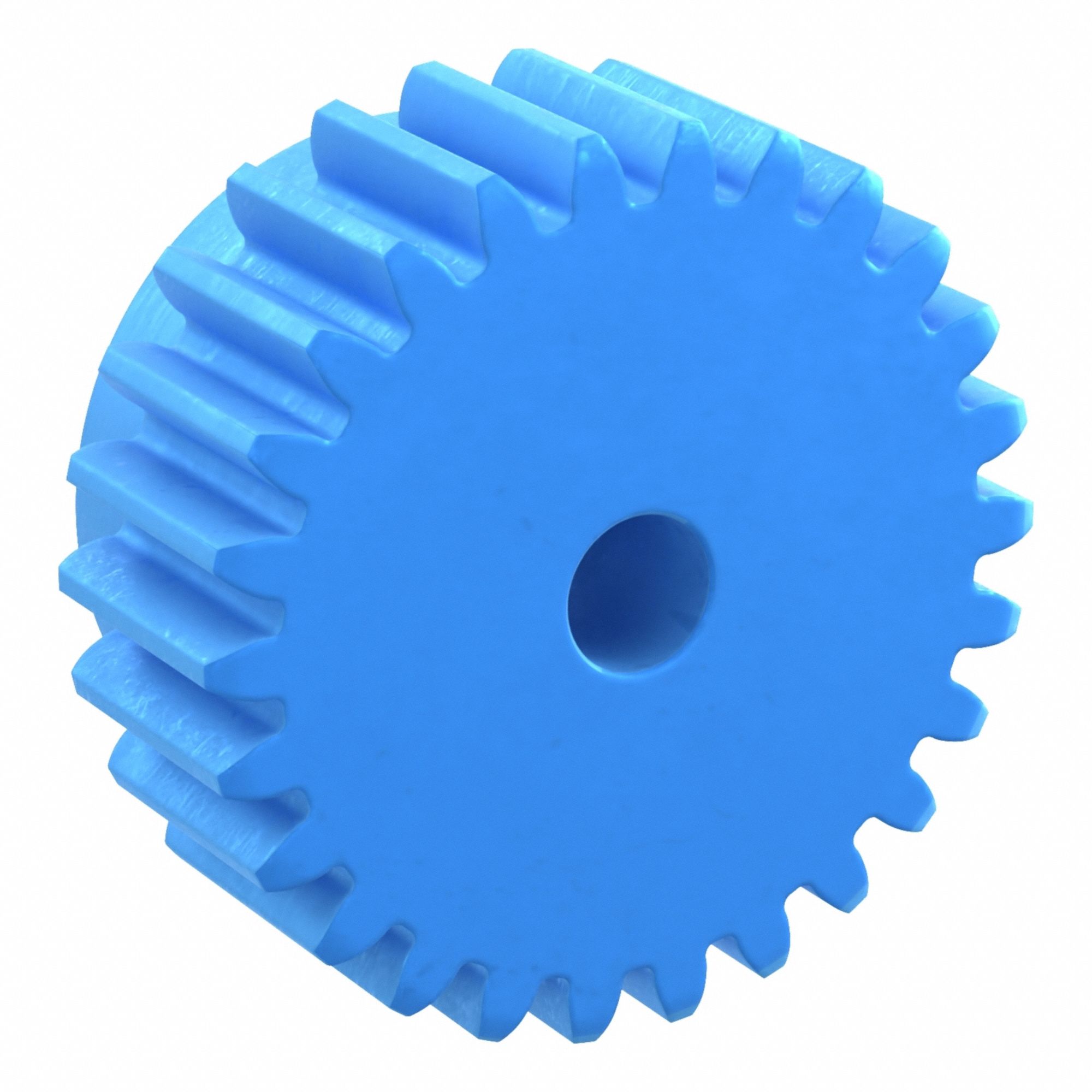 Machined Spur Gear: Module m 2.5, 26 Teeth, 12 mm Bore Dia, Nylon, 20° Pressure Angle, Plain Bore
