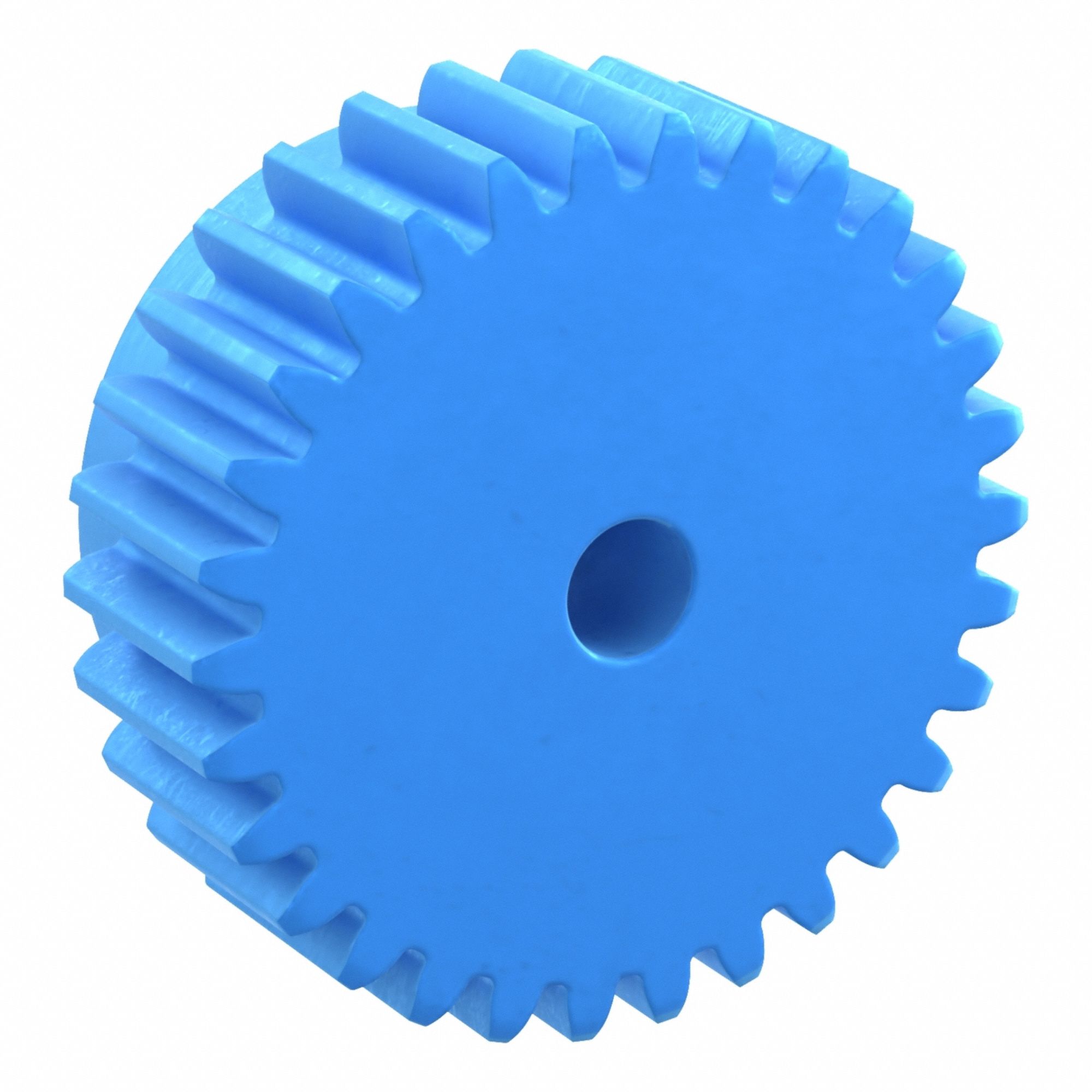 Machined Spur Gear: Module m 2.5, 30 Teeth, 12 mm Bore Dia, Nylon, 20° Pressure Angle, Plain Bore