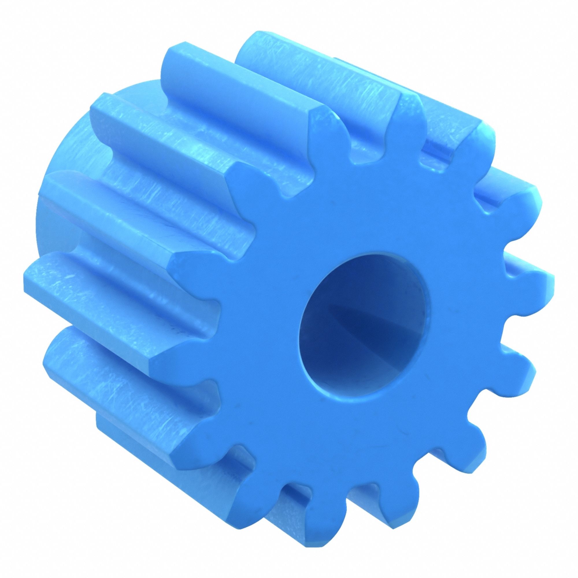 Machined Spur Gear: Module m 2, 14 Teeth, 10 mm Bore Dia, Nylon, 20° Pressure Angle, Plain Bore