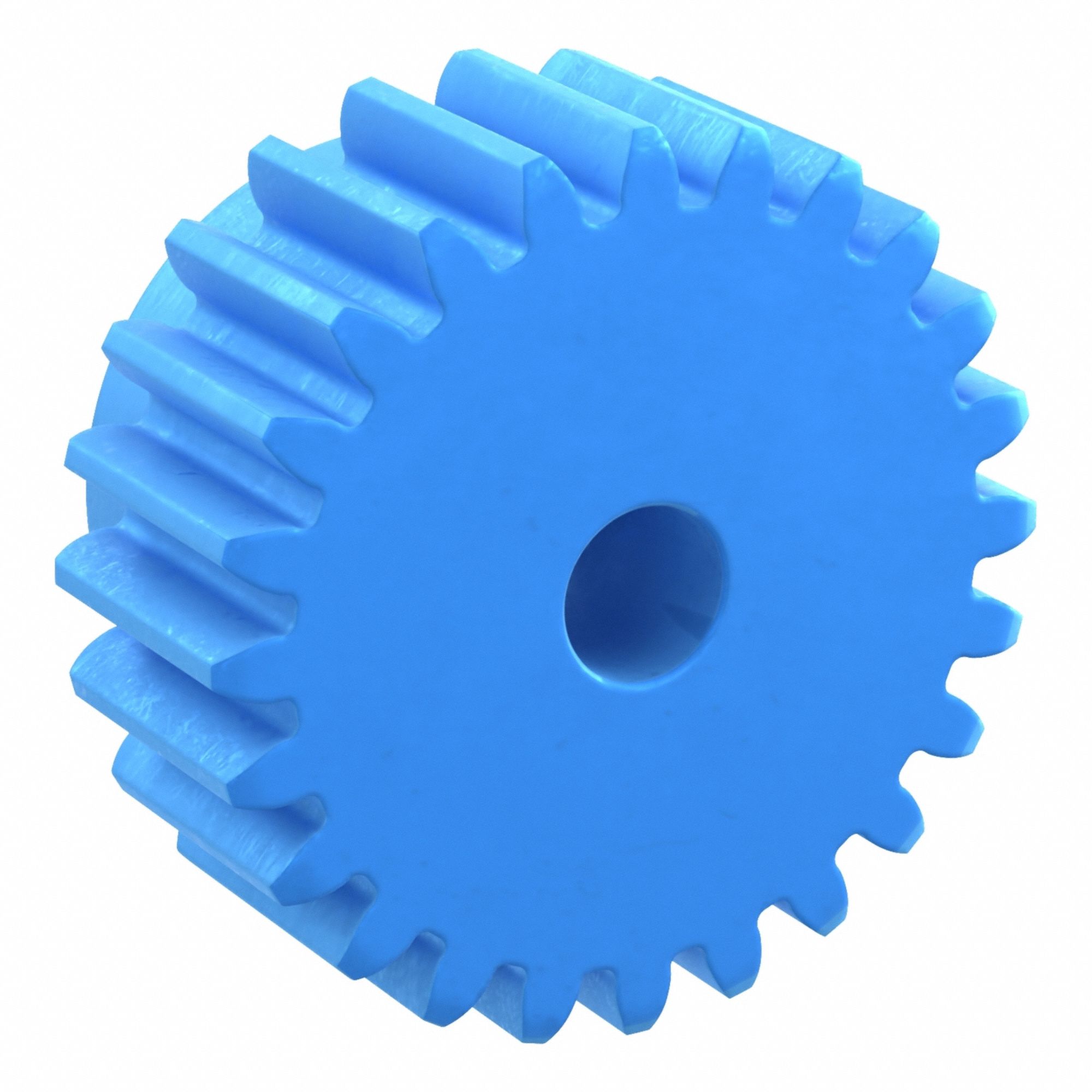 Machined Spur Gear: Module m 2, 24 Teeth, 10 mm Bore Dia, Nylon, 20° Pressure Angle, Plain Bore