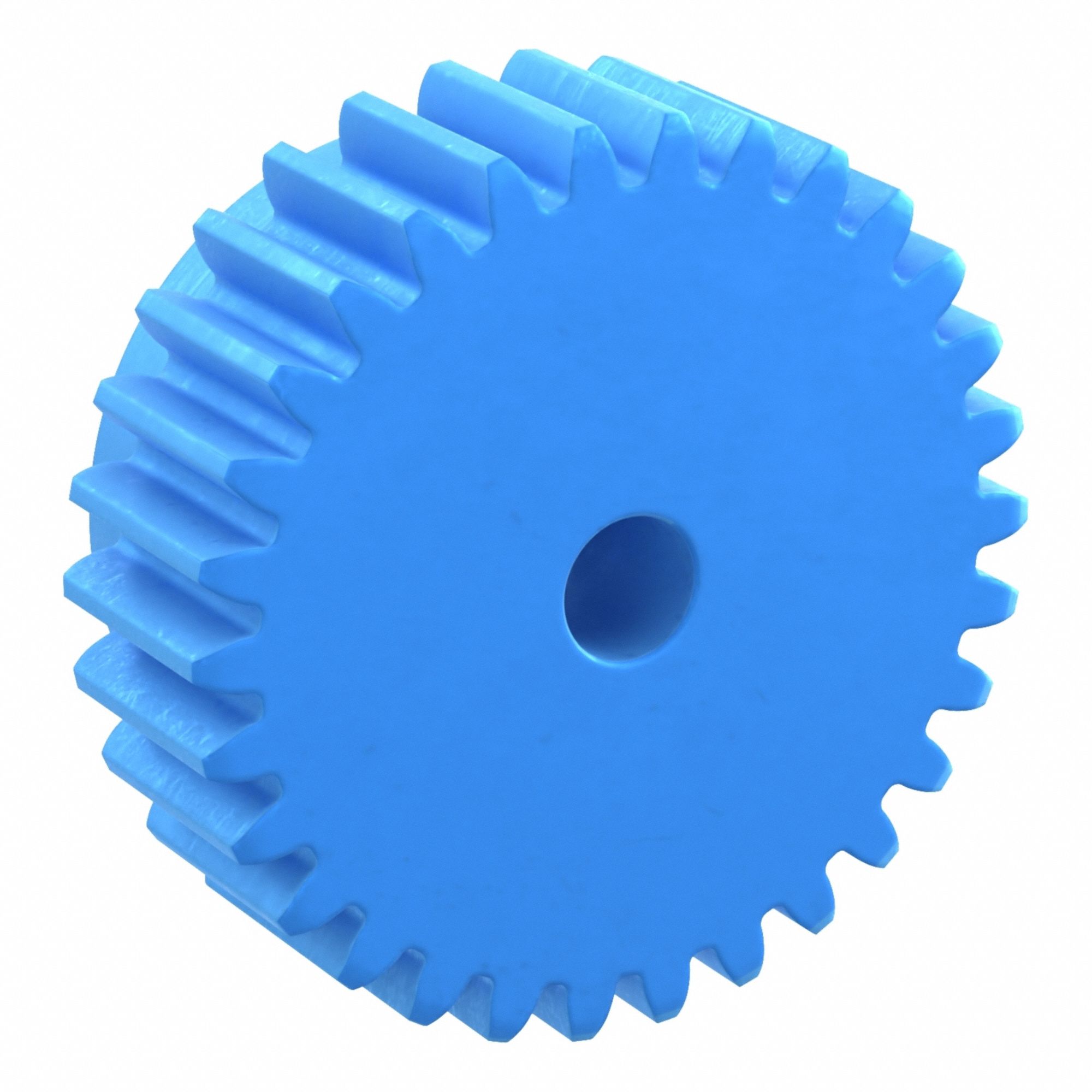 Machined Spur Gear: Module m 2, 30 Teeth, 10 mm Bore Dia, Nylon, 20° Pressure Angle, Plain Bore