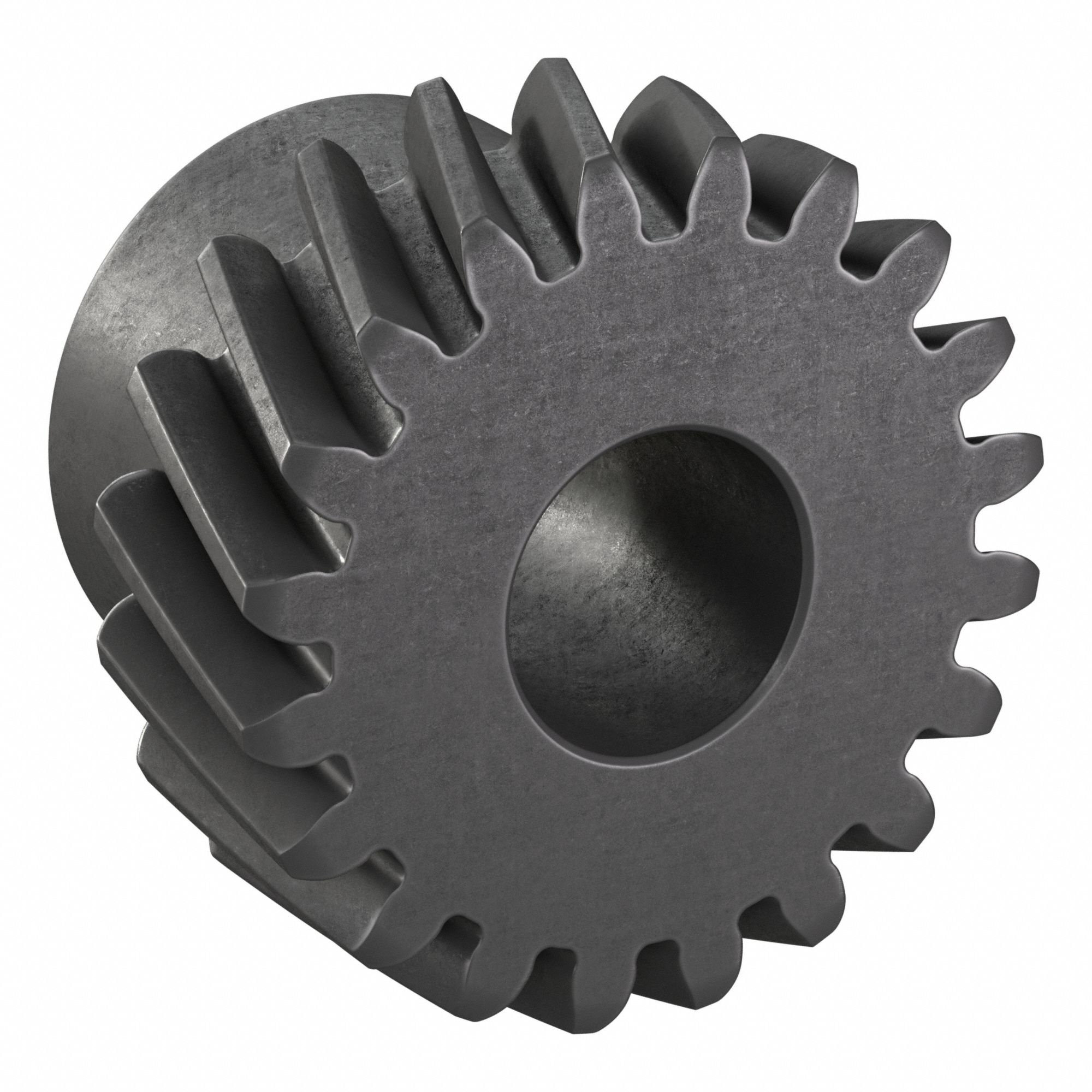 Ground Helical Gear: Right Hand, Module m 1.5, Black Oxide-Coated Except Teeth, 20 Teeth