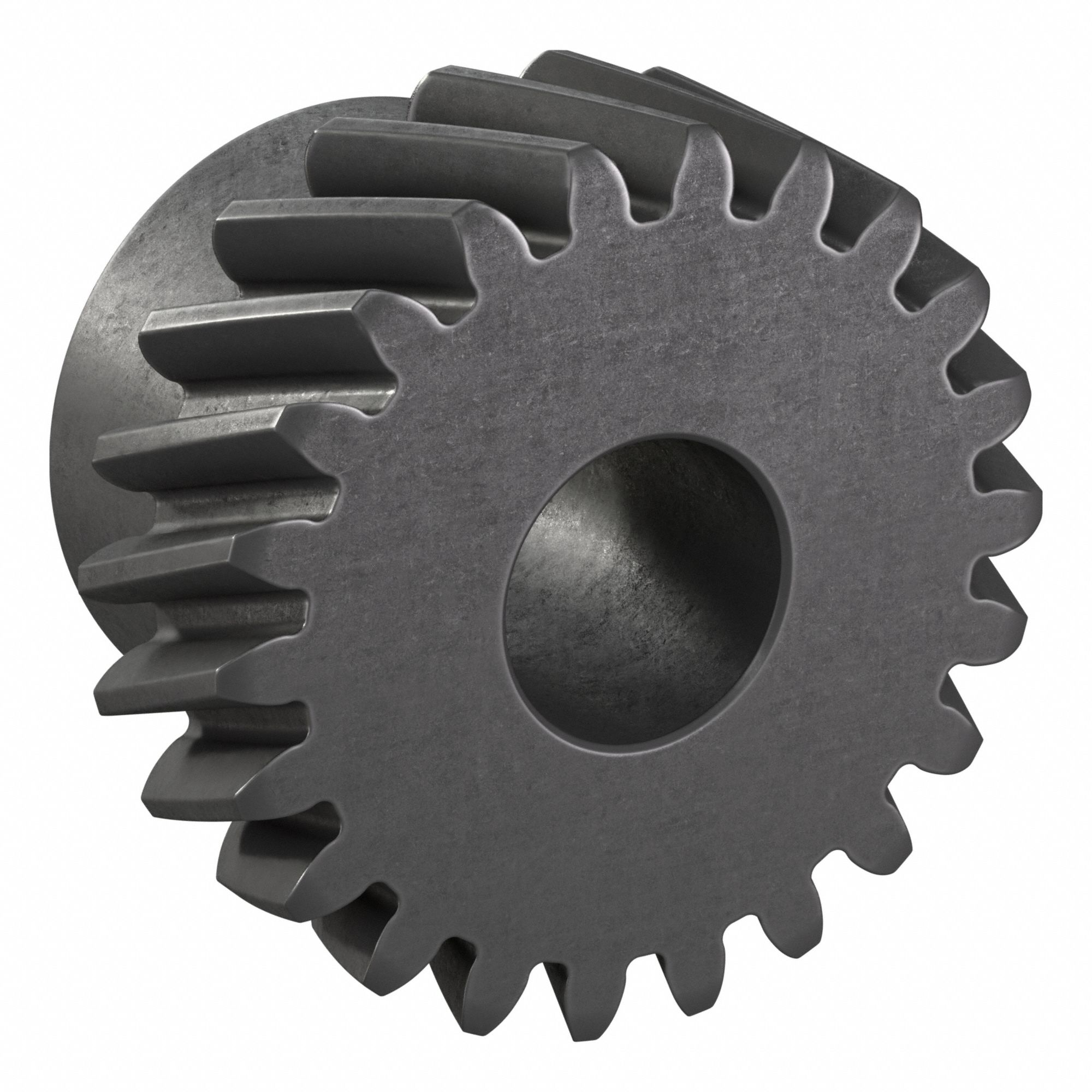Ground Helical Gear: Left Hand, Module m 1.5, Black Oxide-Coated Except Teeth, 22 Teeth