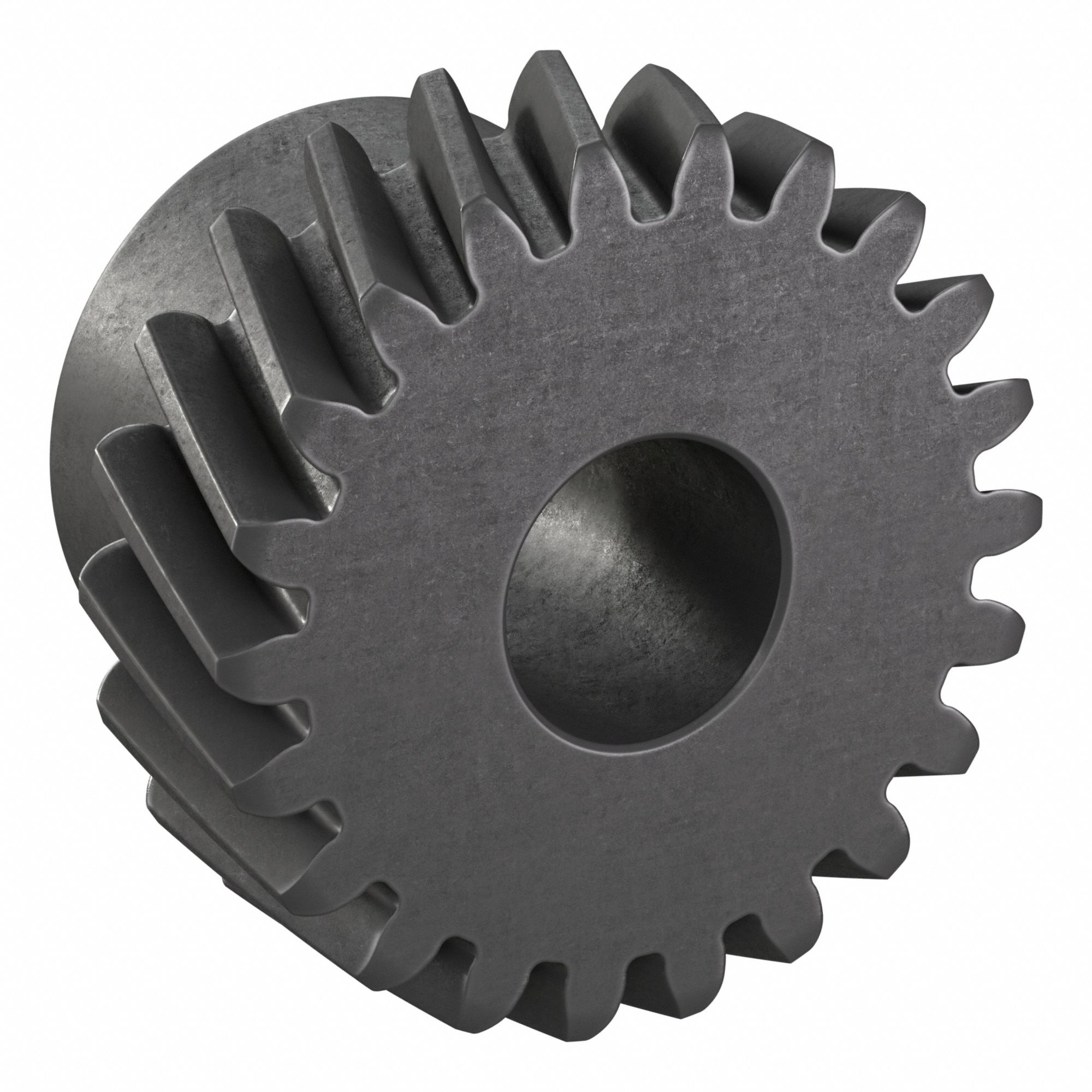 Ground Helical Gear: Right Hand, Module m 1.5, Black Oxide-Coated Except Teeth, 22 Teeth