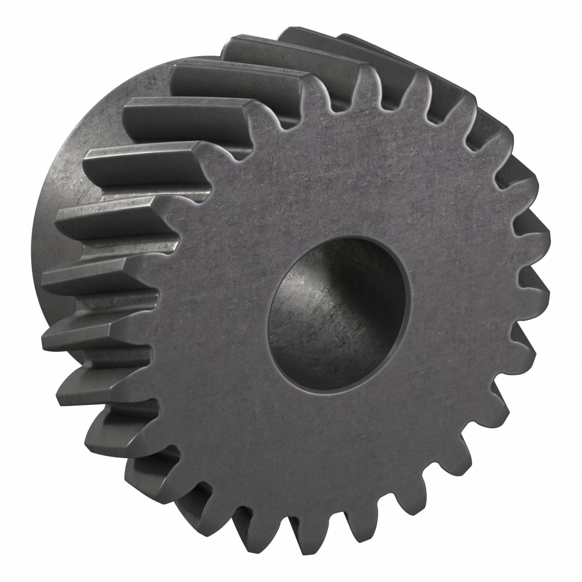 Ground Helical Gear: Left Hand, Module m 1.5, Black Oxide-Coated Except Teeth, 24 Teeth