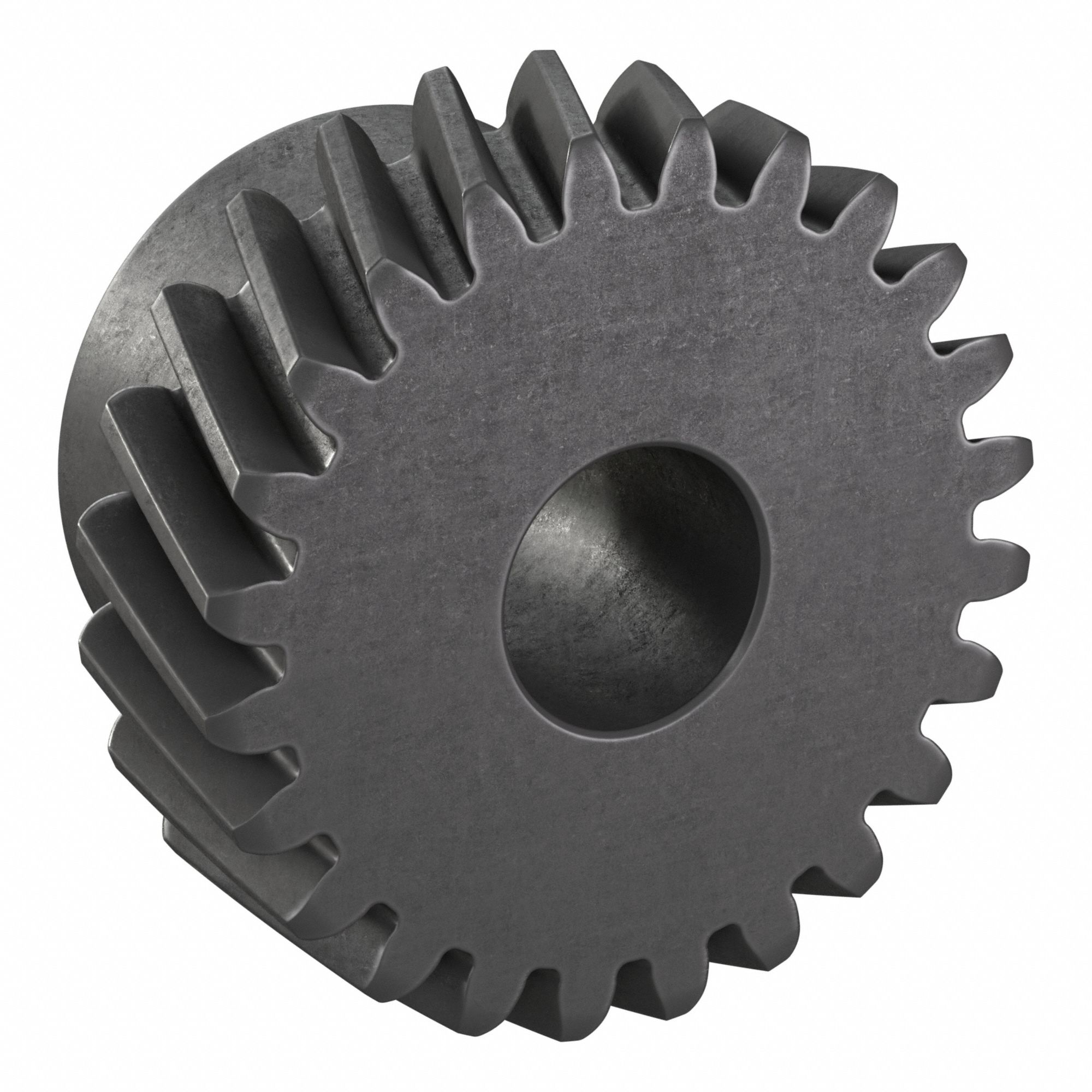 Ground Helical Gear: Right Hand, Module m 1.5, Black Oxide-Coated Except Teeth, 24 Teeth