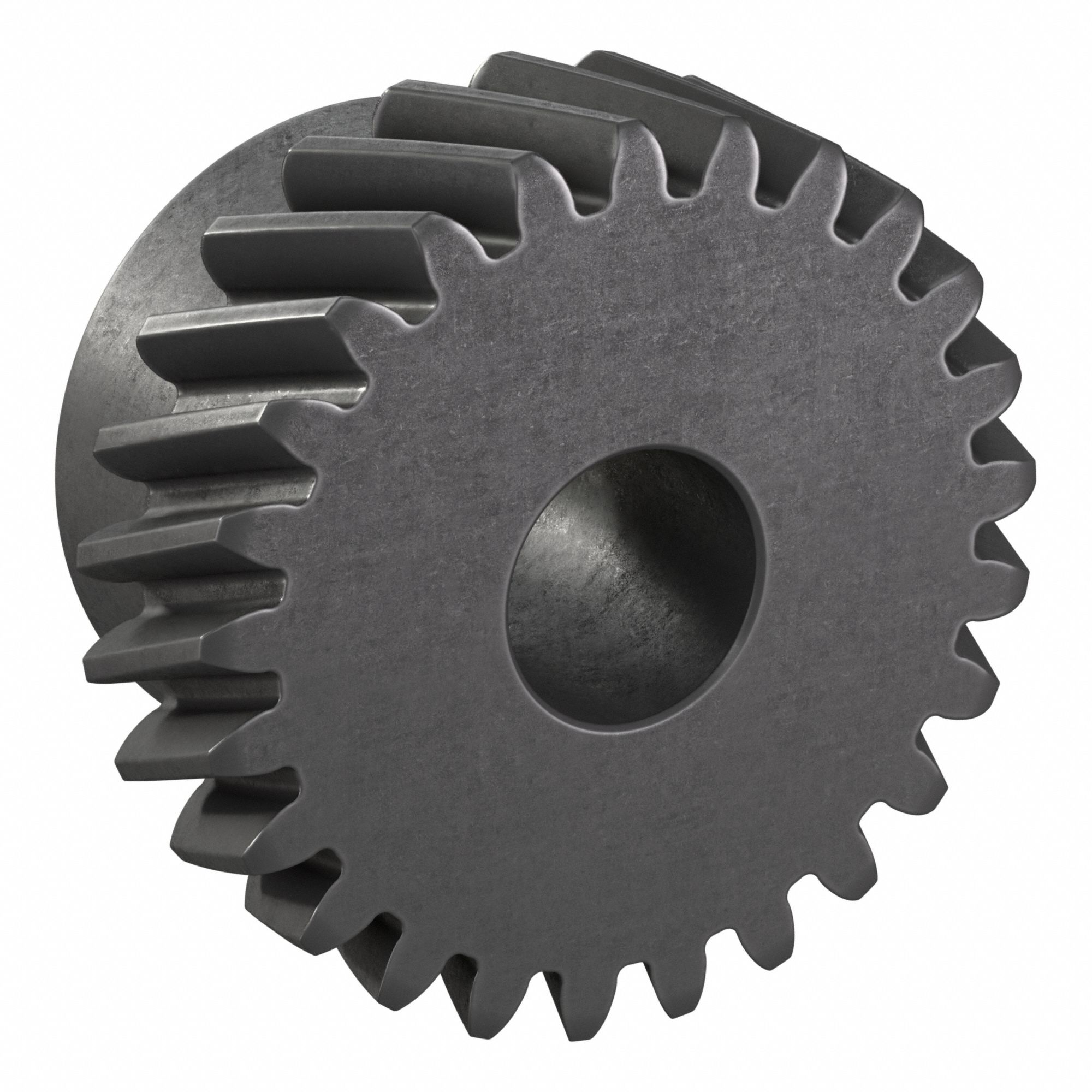 Ground Helical Gear: Left Hand, Module m 1.5, Black Oxide-Coated Except Teeth, 25 Teeth