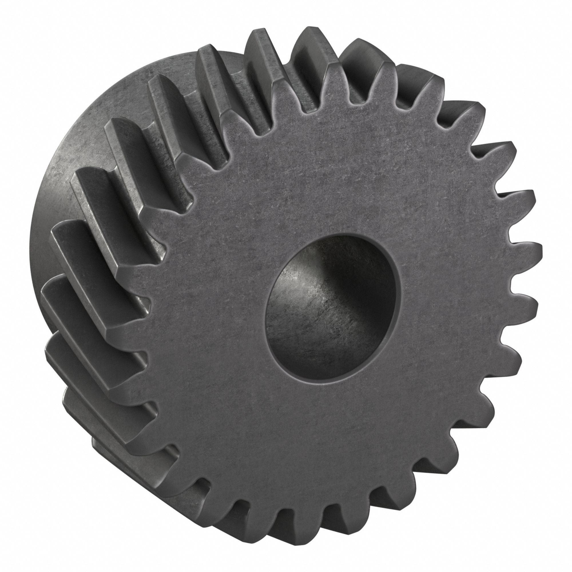 Ground Helical Gear: Right Hand, Module m 1.5, Black Oxide-Coated Except Teeth, 25 Teeth