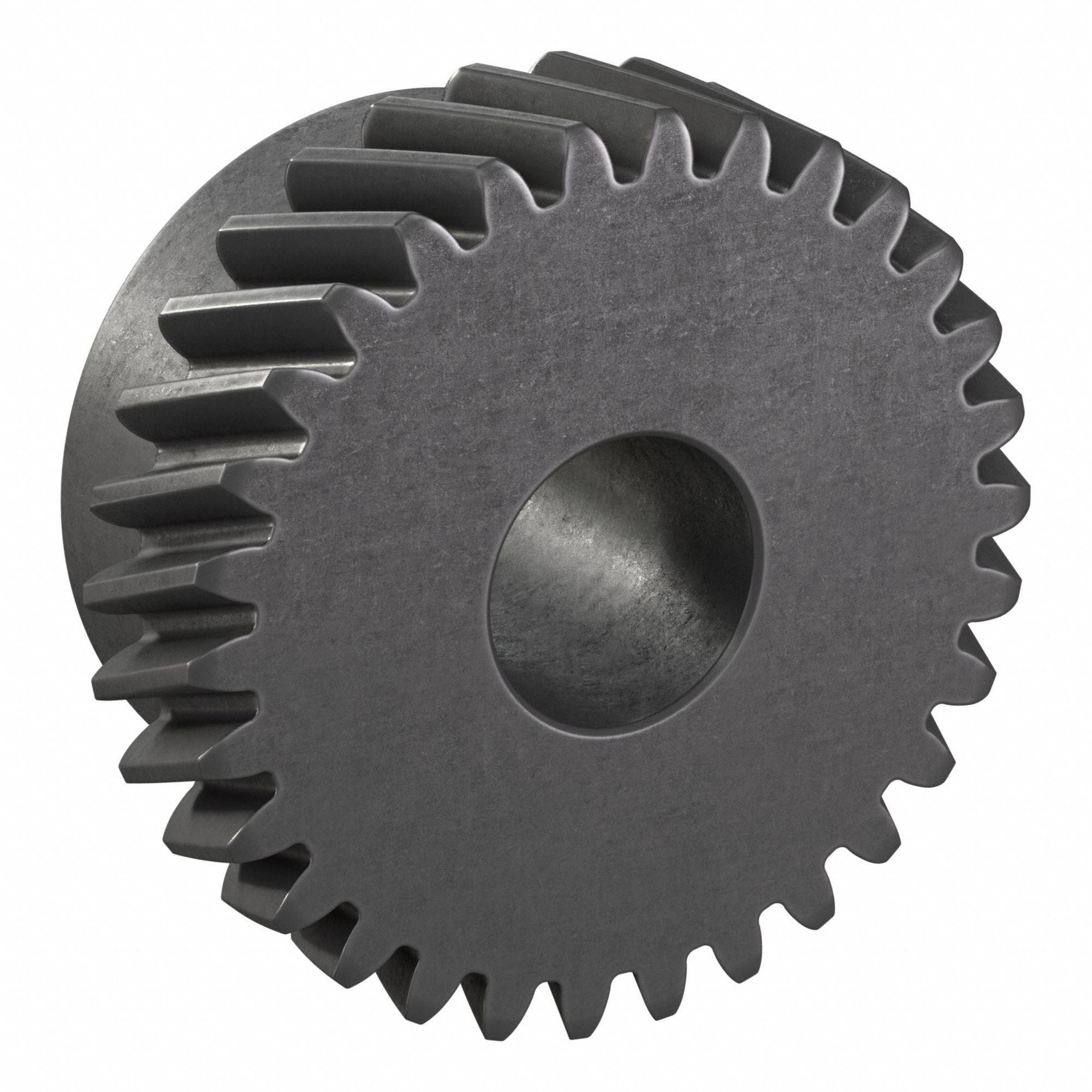 Ground Helical Gear: Left Hand, Module m 1.5, Black Oxide-Coated Except Teeth, 30 Teeth