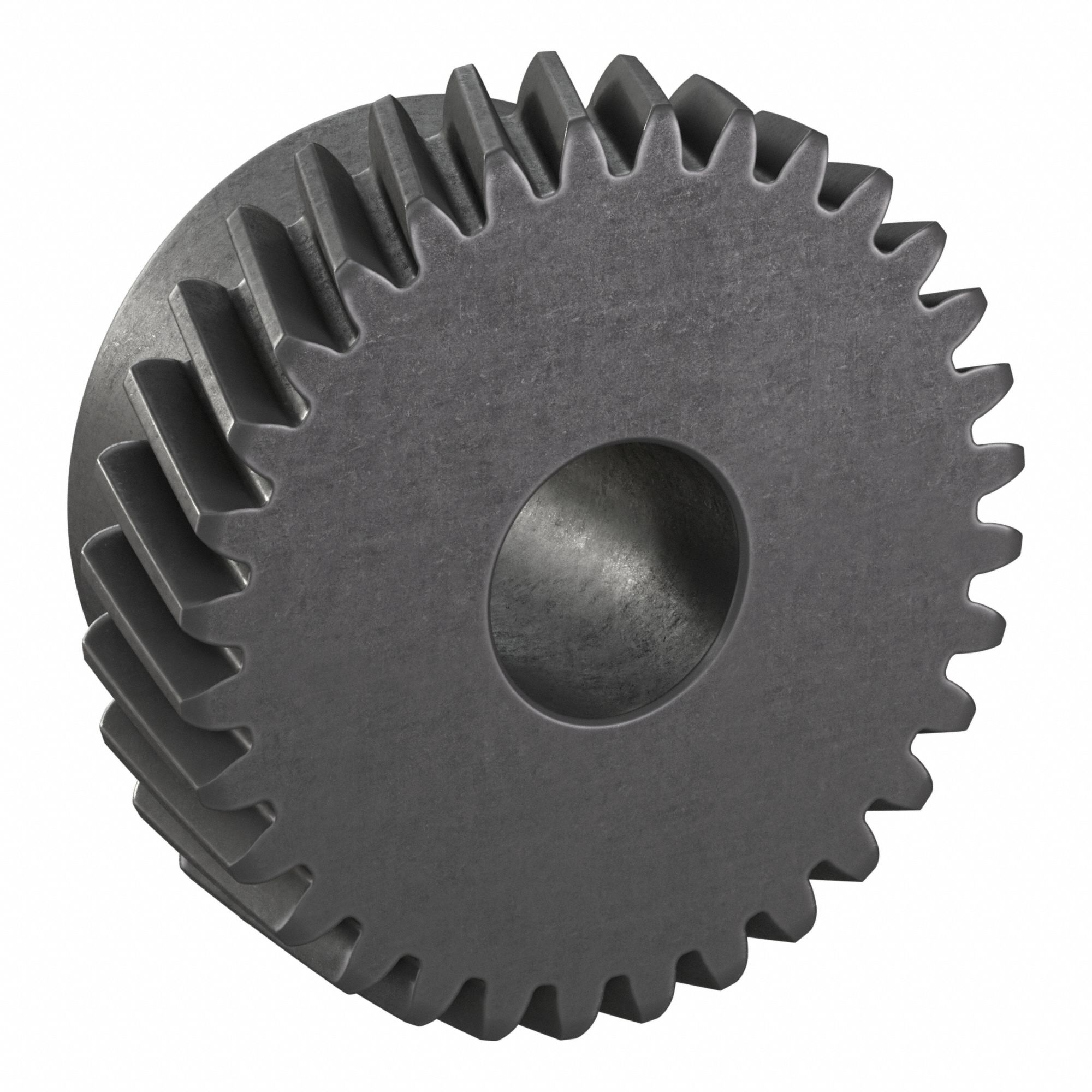 Ground Helical Gear: Right Hand, Module m 1.5, Black Oxide-Coated Except Teeth, 32 Teeth