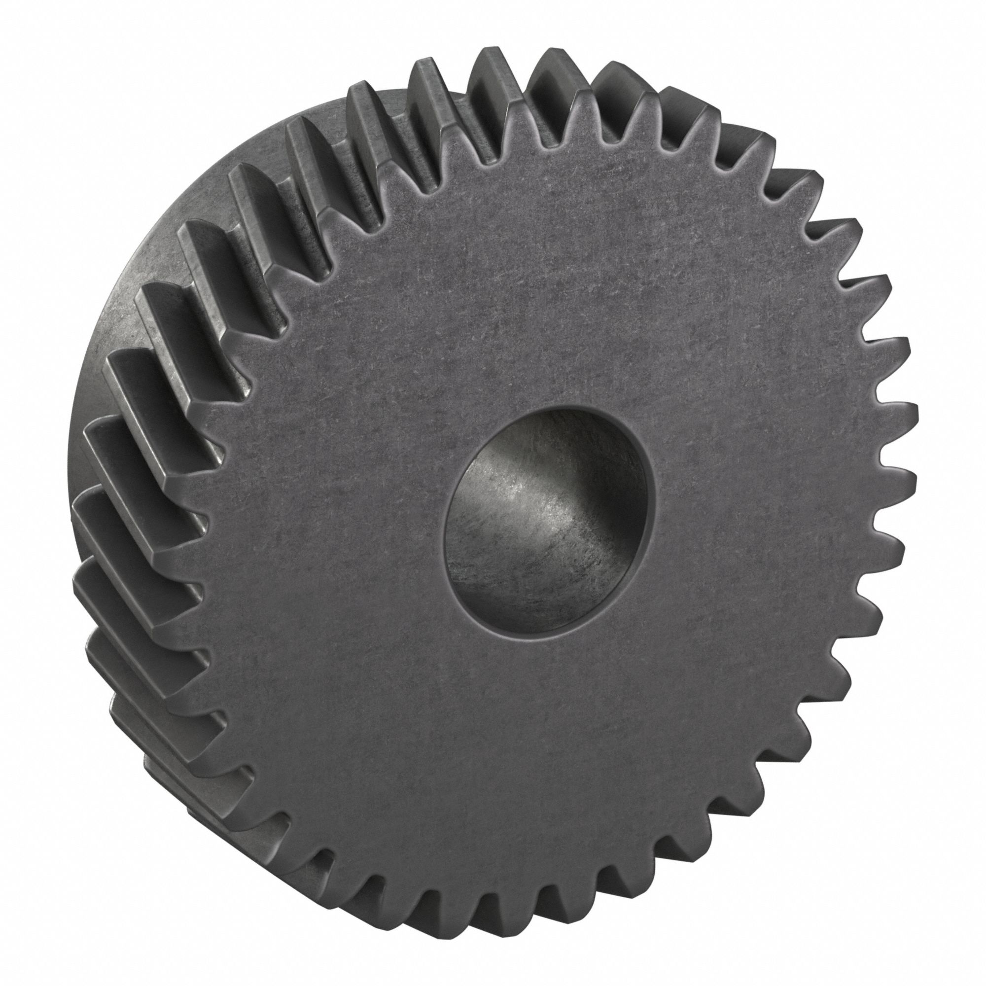 Ground Helical Gear: Right Hand, Module m 1.5, Black Oxide-Coated Except Teeth, 36 Teeth