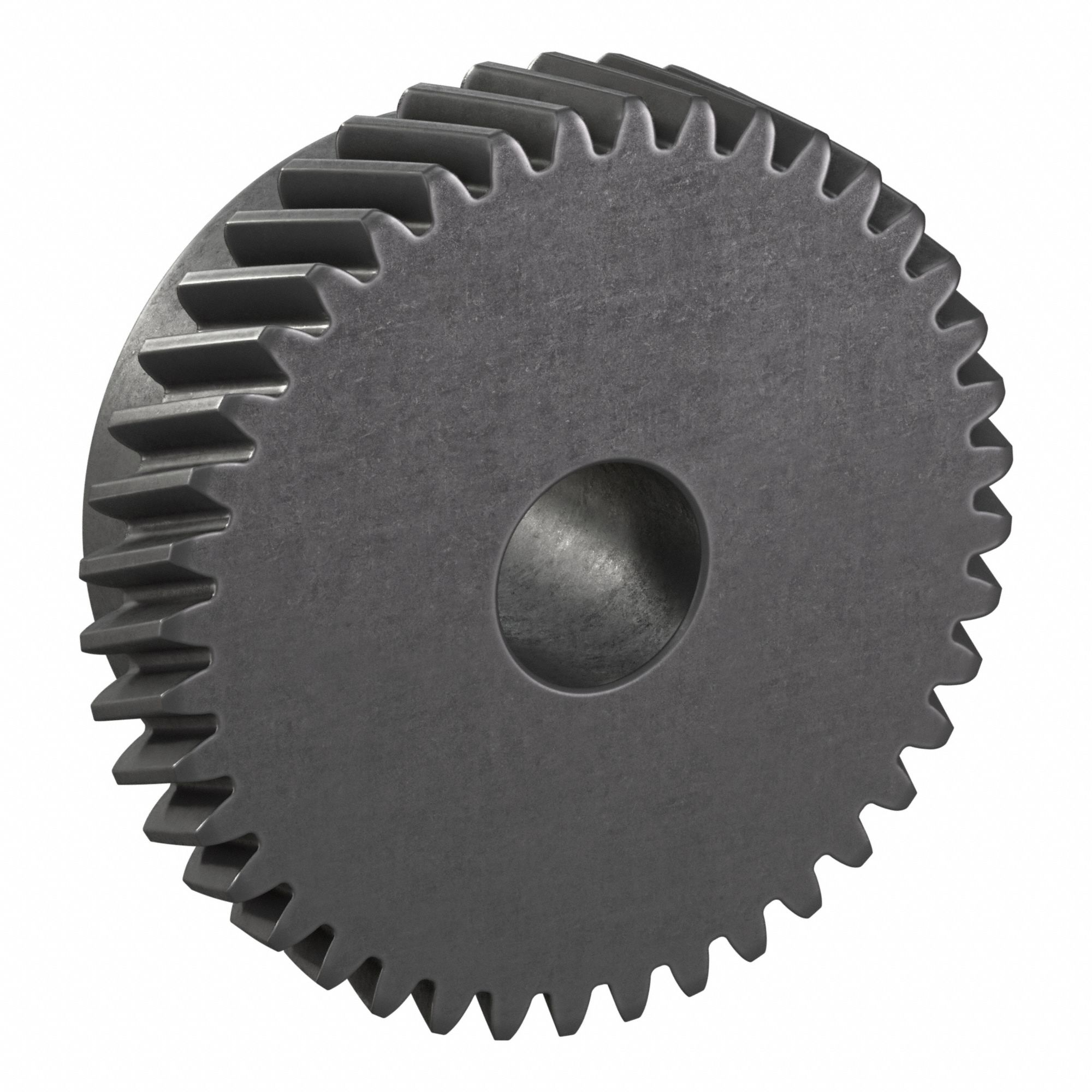Ground Helical Gear: Left Hand, Module m 1.5, Black Oxide-Coated Except Teeth, 40 Teeth