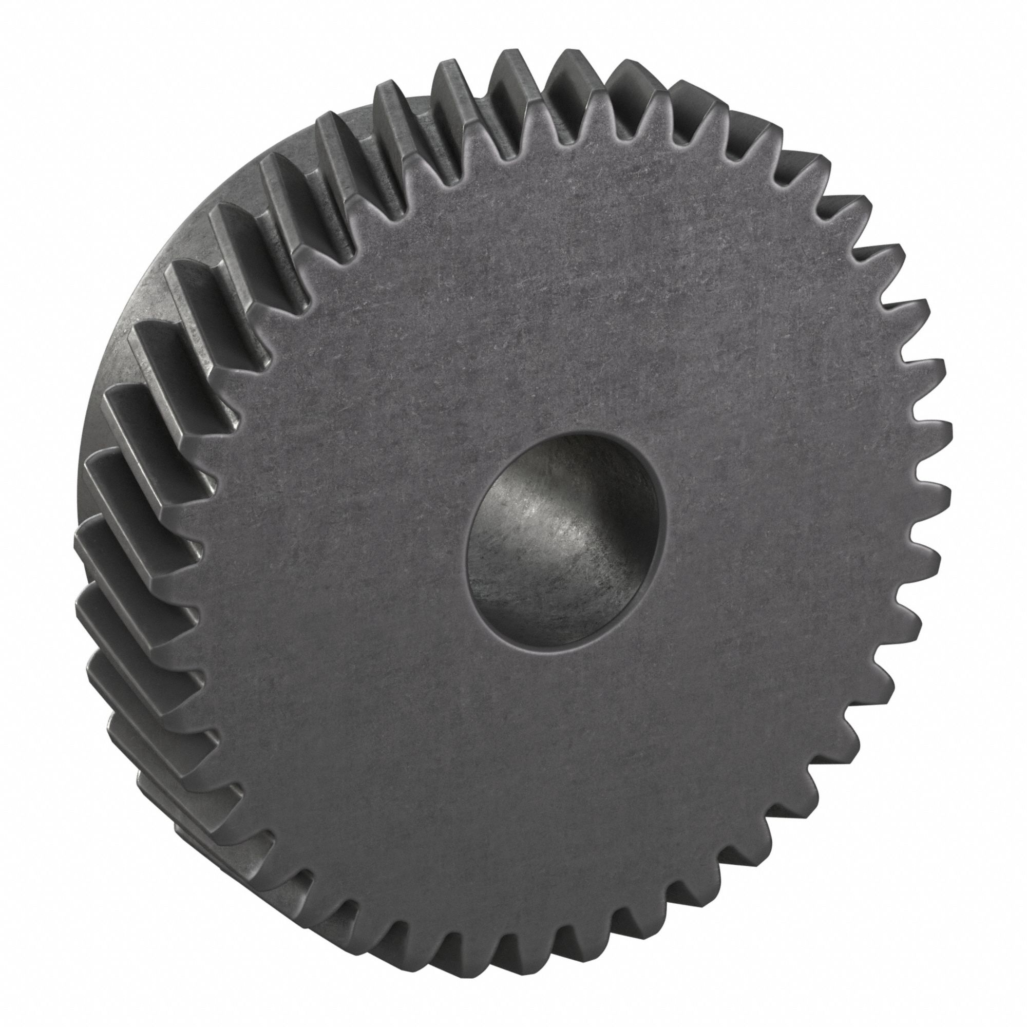 Ground Helical Gear: Right Hand, Module m 1.5, Black Oxide-Coated Except Teeth, 40 Teeth