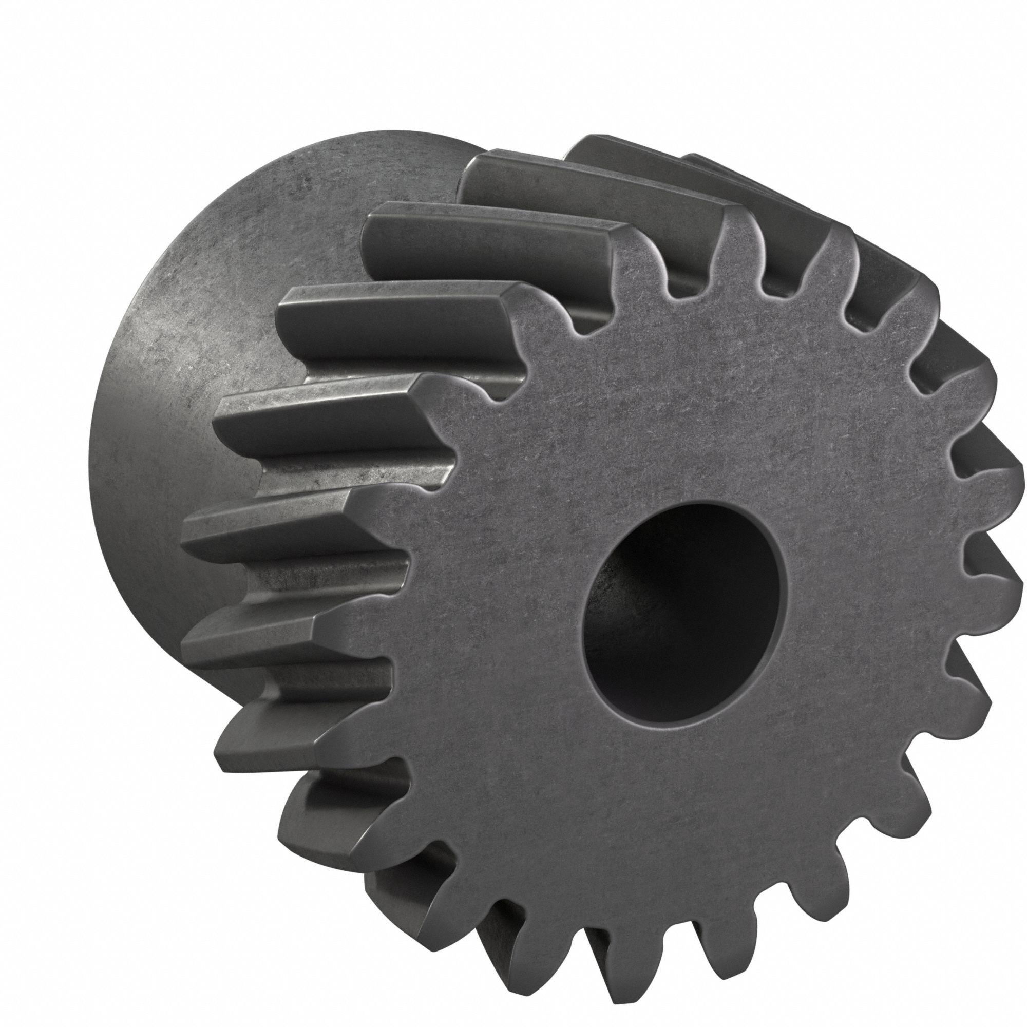 Ground Helical Gear: Left Hand, Module m 1, Black Oxide-Coated Except Teeth, 20 Teeth