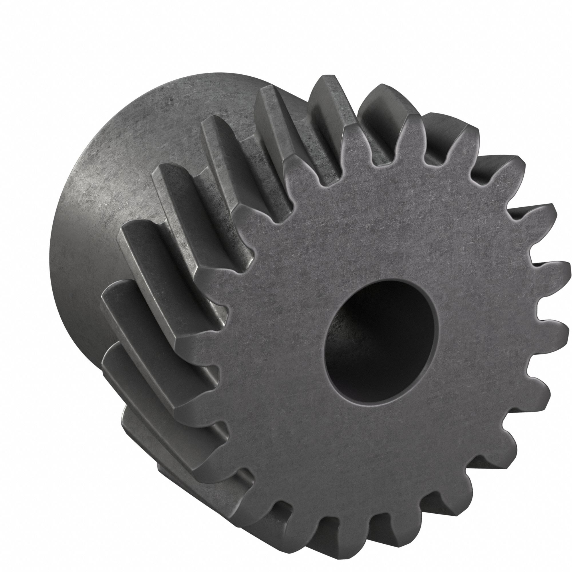 Ground Helical Gear: Right Hand, Module m 1, Black Oxide-Coated Except Teeth, 20 Teeth