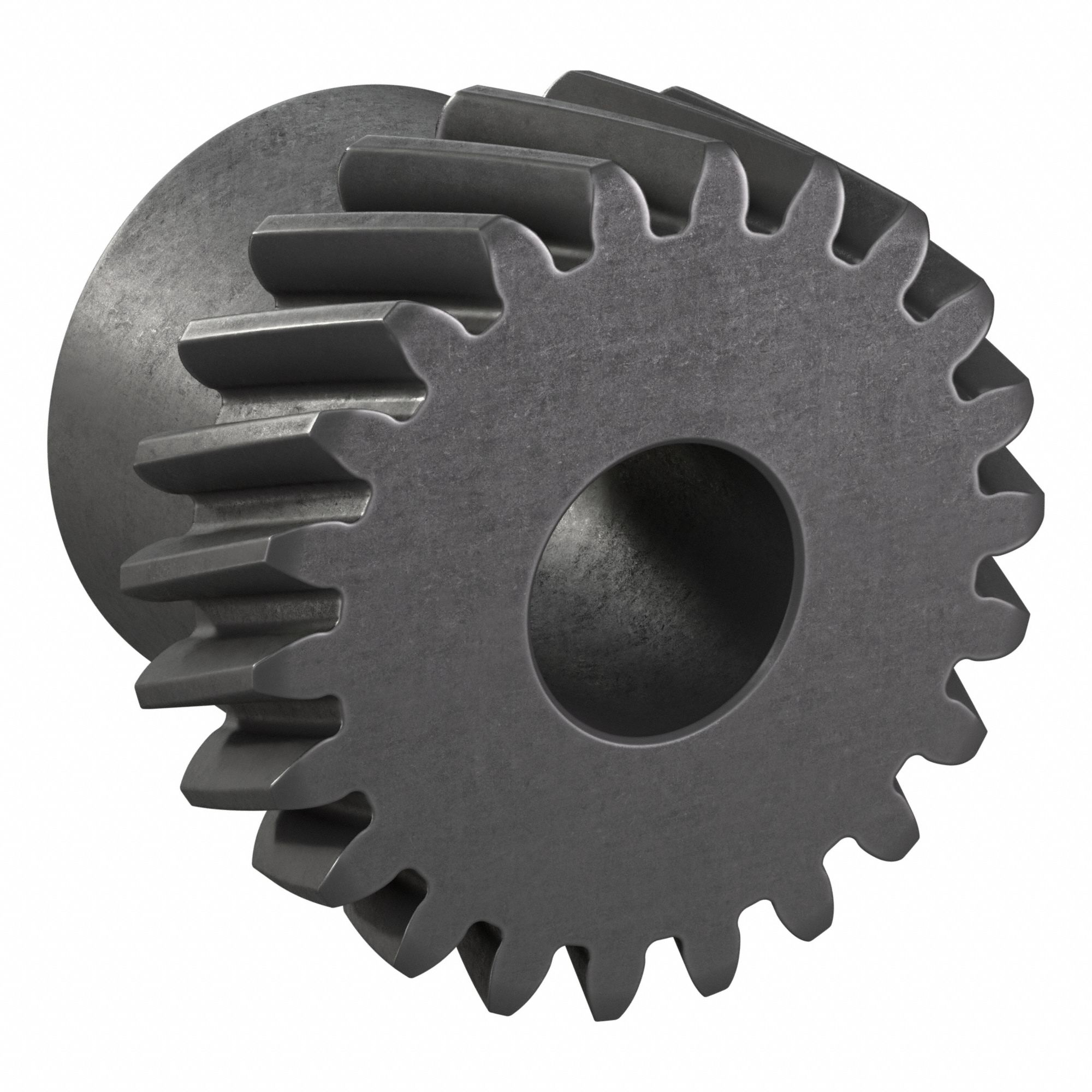 Ground Helical Gear: Left Hand, Module m 1, Black Oxide-Coated Except Teeth, 22 Teeth