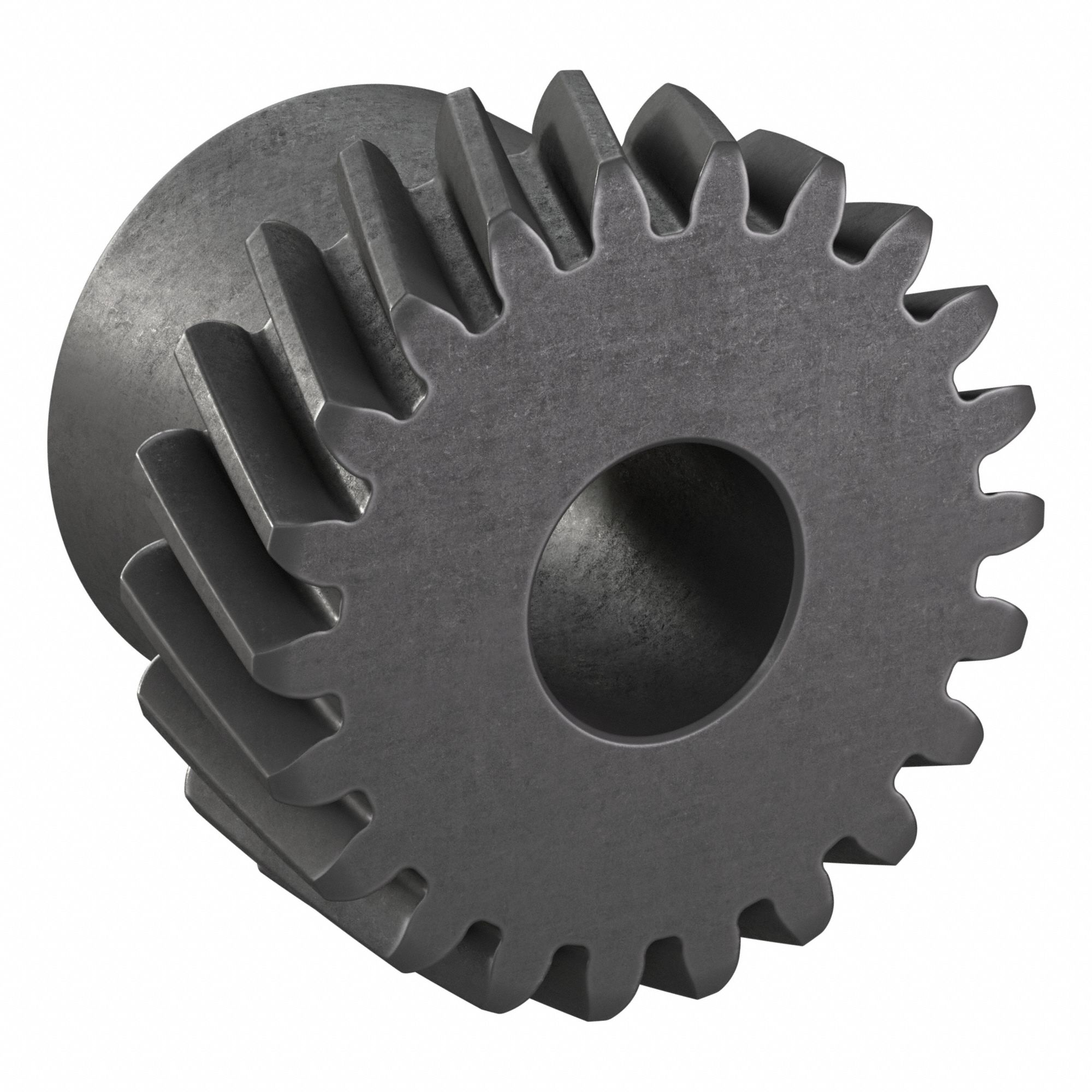 Ground Helical Gear: Right Hand, Module m 1, Black Oxide-Coated Except Teeth, 22 Teeth