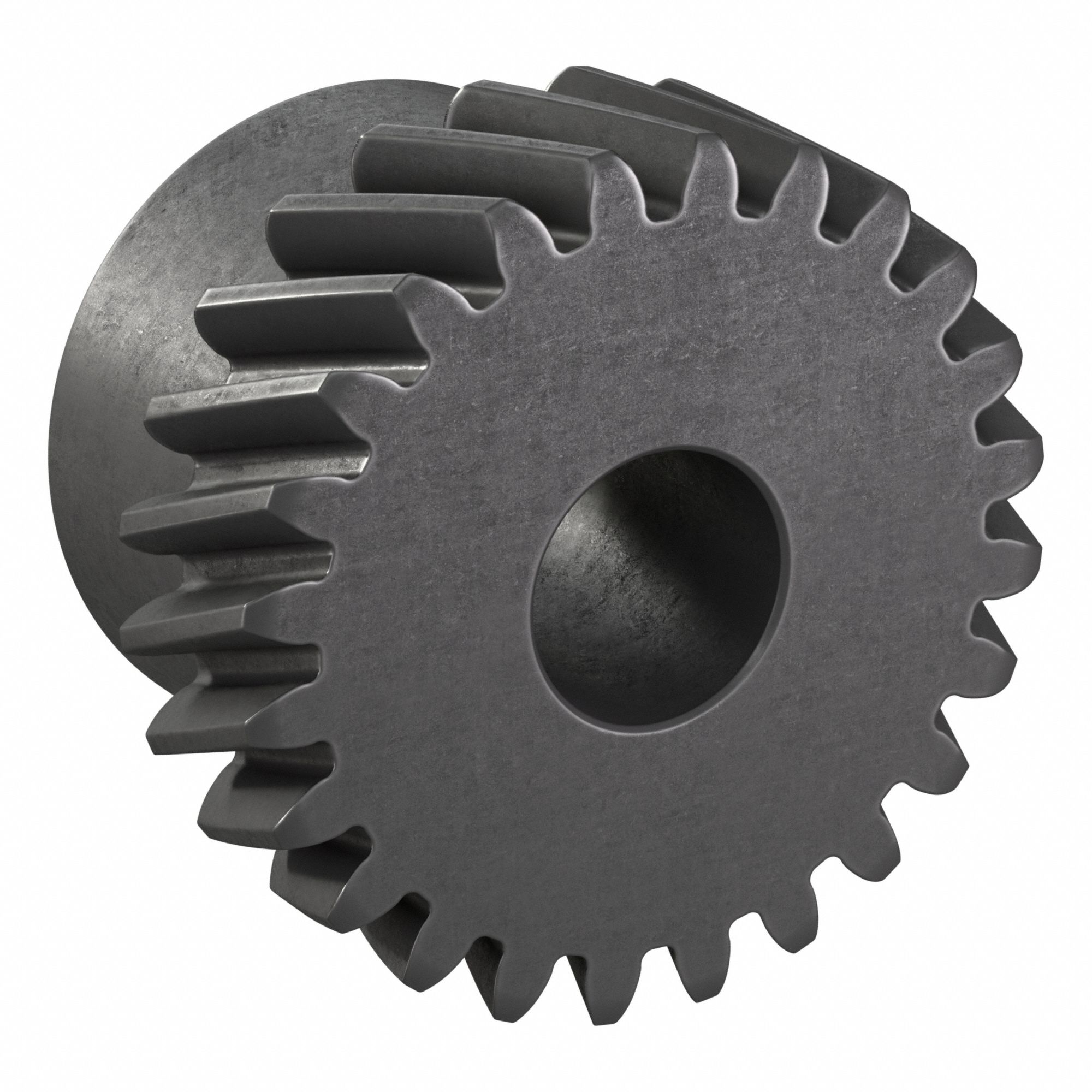 Ground Helical Gear: Left Hand, Module m 1, Black Oxide-Coated Except Teeth, 24 Teeth