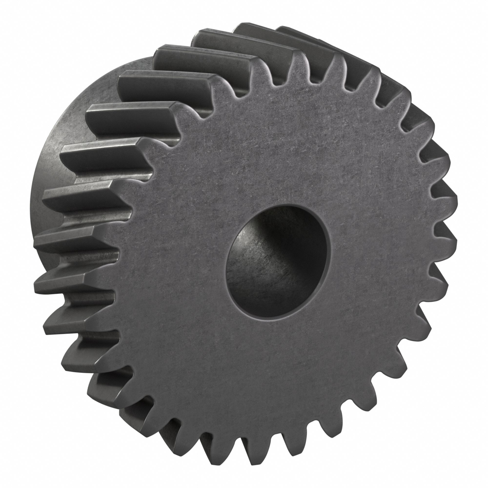 Ground Helical Gear: Left Hand, Module m 1, Black Oxide-Coated Except Teeth, 28 Teeth