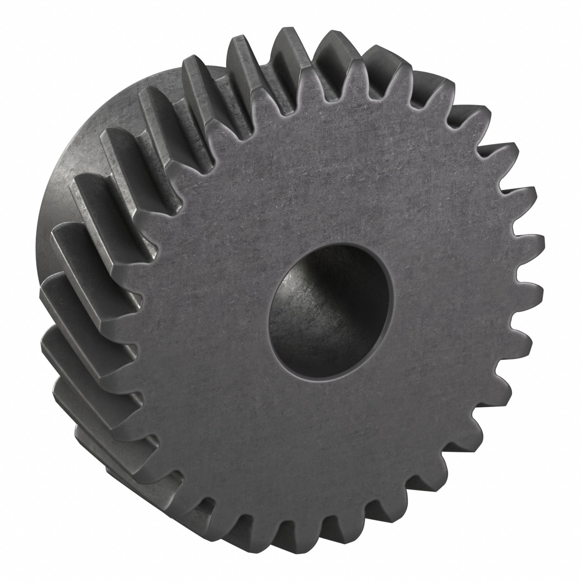 Ground Helical Gear: Right Hand, Module m 1, Black Oxide-Coated Except Teeth, 28 Teeth